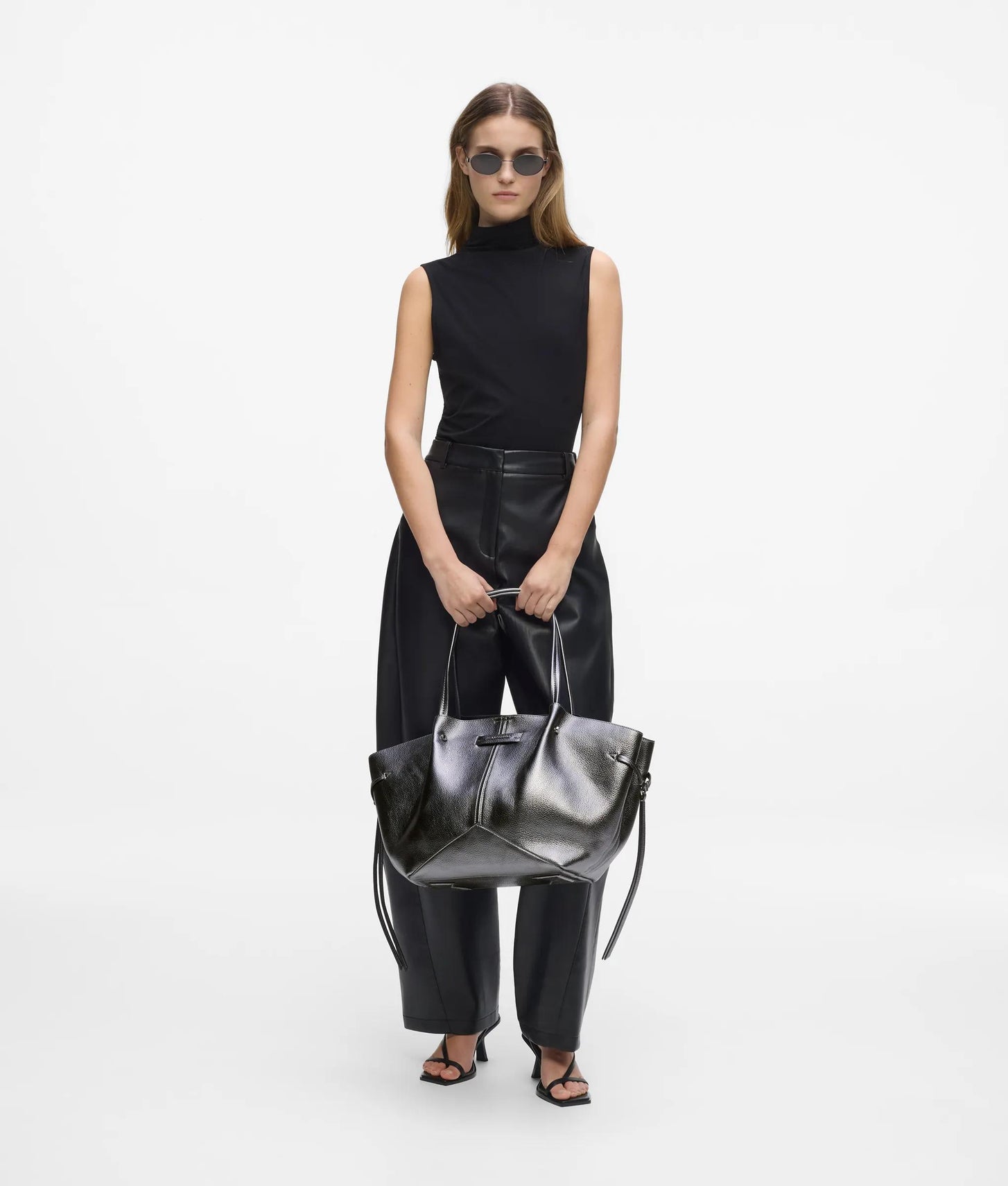 KarlLagerfeld Kpierced Metallic Tote Bag Gunmetal