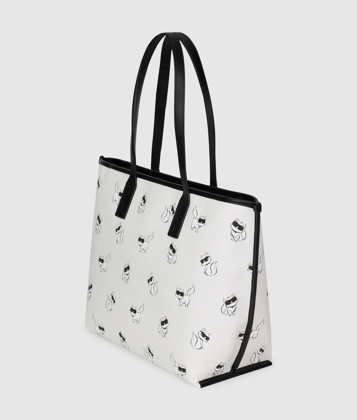 KarlLagerfeld Ikon Choupette Binding Tote Bag Off White