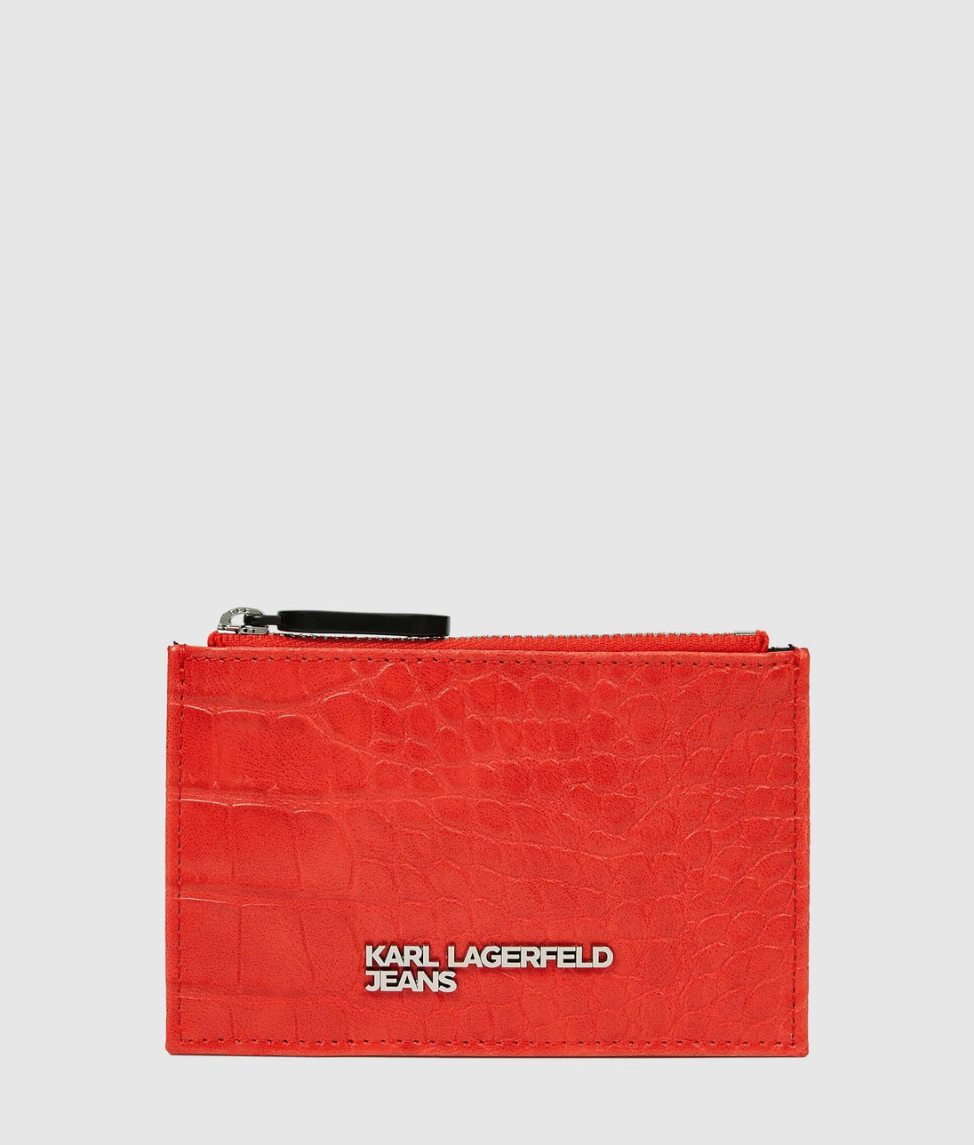 KarlLagerfeld Transformable Croco Pouch High Risk Red