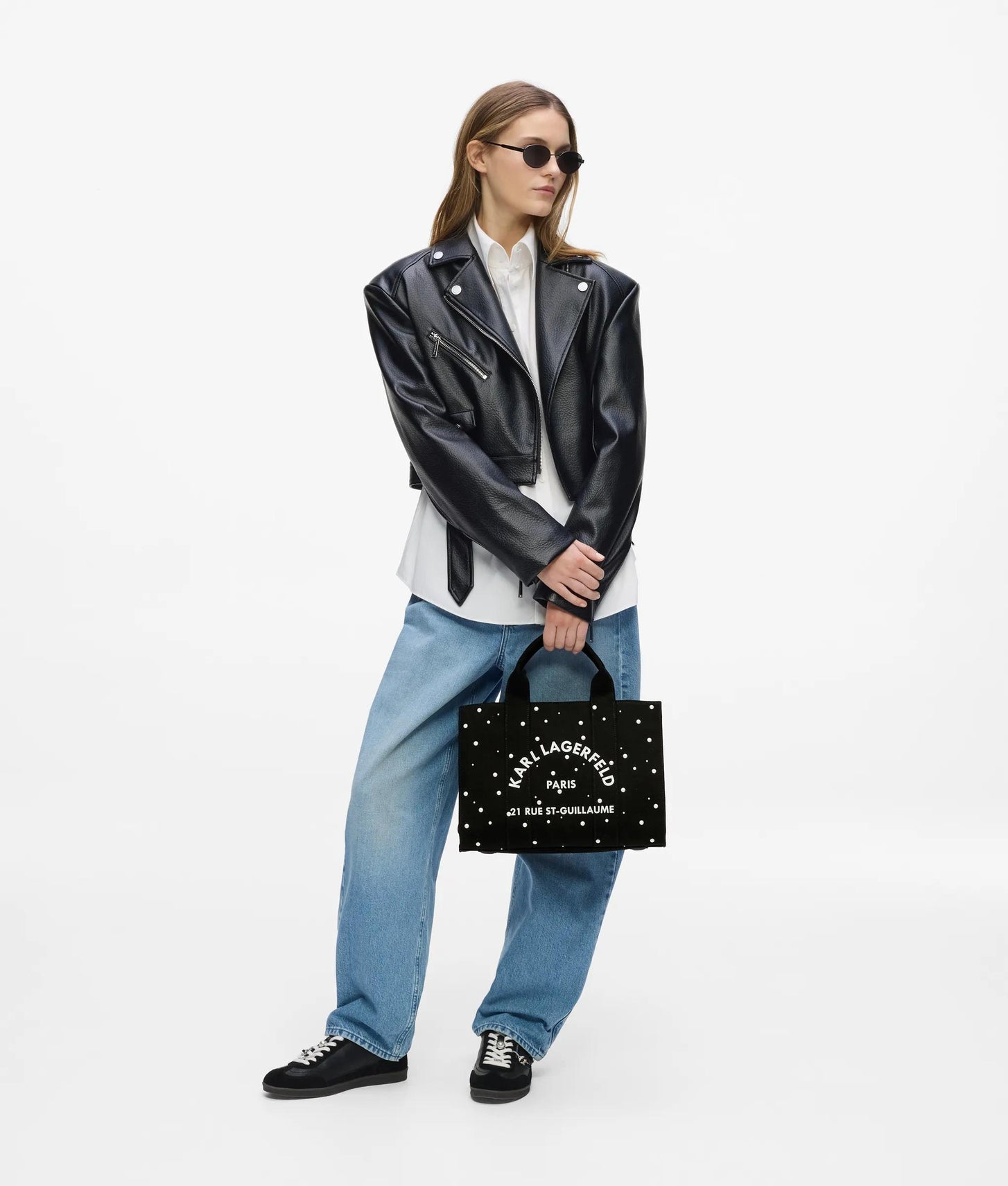 KarlLagerfeld Exclusive Rue St-Guillaume Faux-Pearls Medium Tote Bag Black