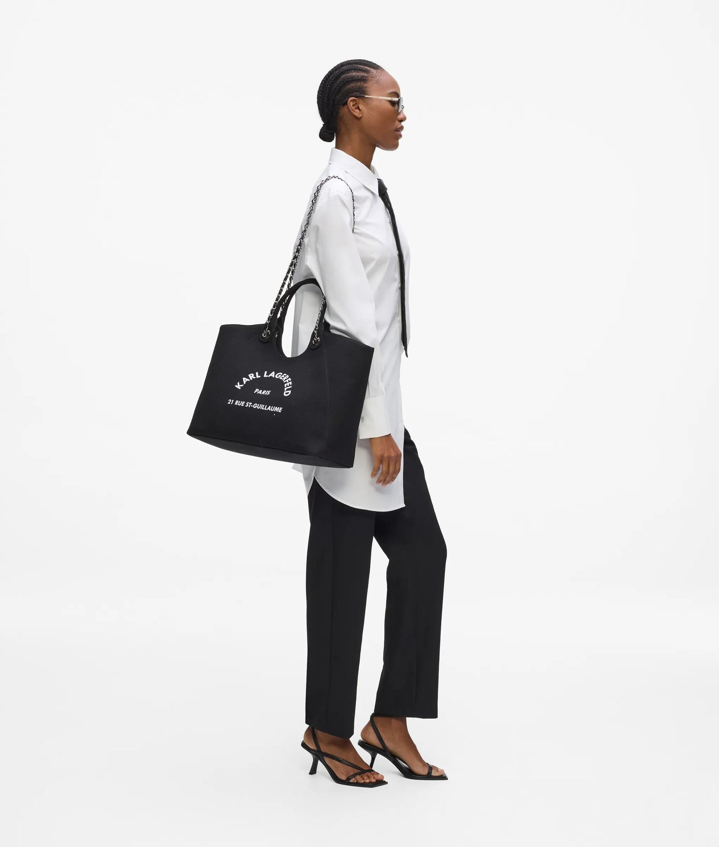 KarlLagerfeld Exclusive Rue St-Guillaume Chain Shopper Black