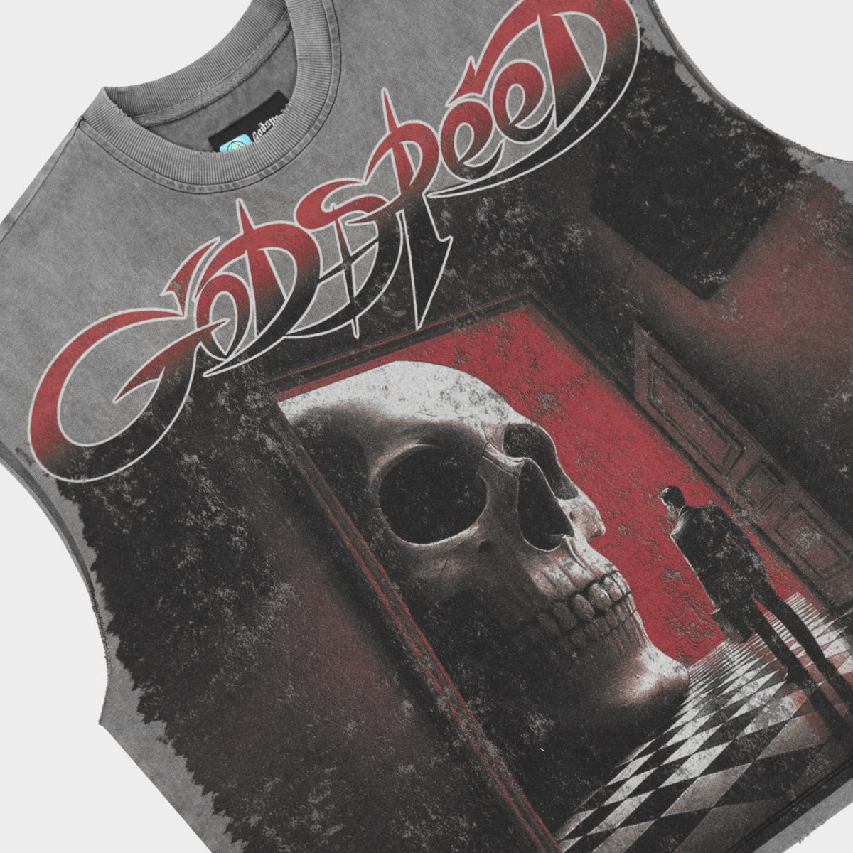 Godspeed Fate’s Doorstep Sleeveless T-Shirt (Grey Wash)