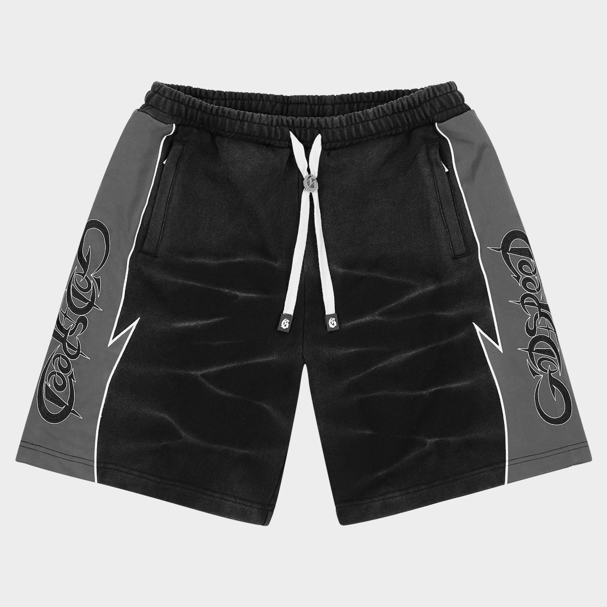 Godspeed Halftime Shorts V2 (Black Acid Wash)