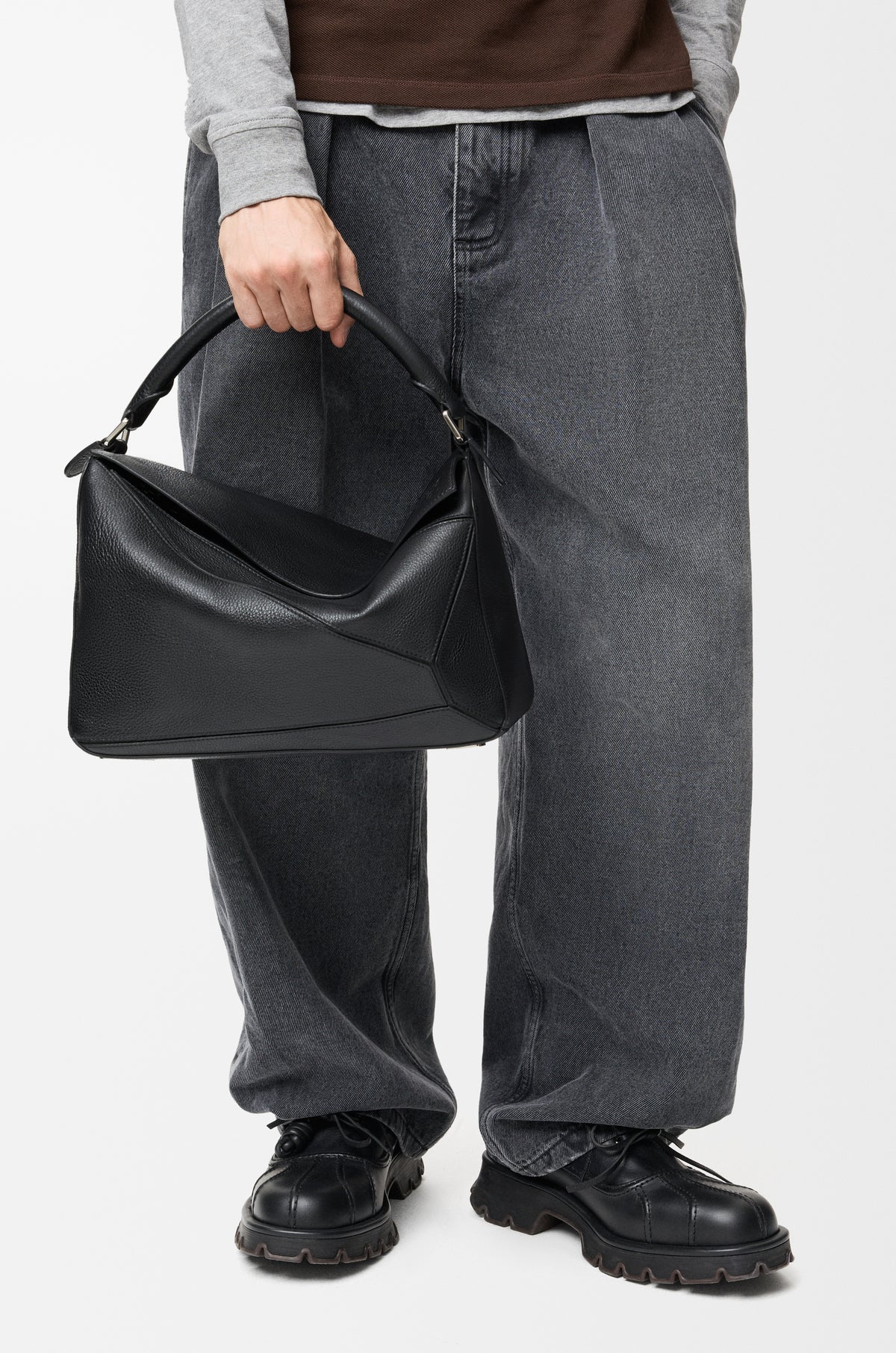 Loewe Large Puzzle bag in supple grained calfskin