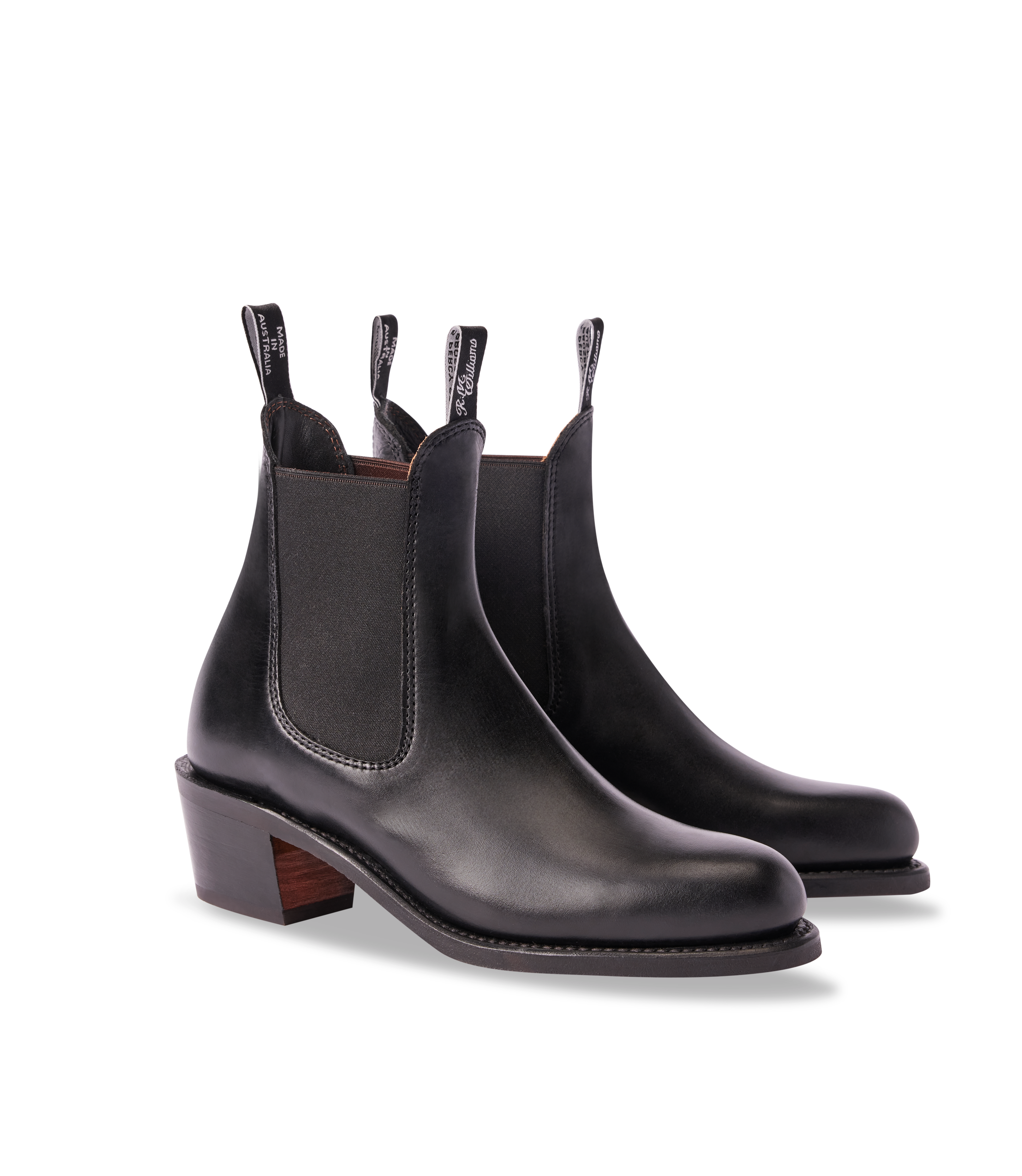 Rosebery boot black pull-up leather