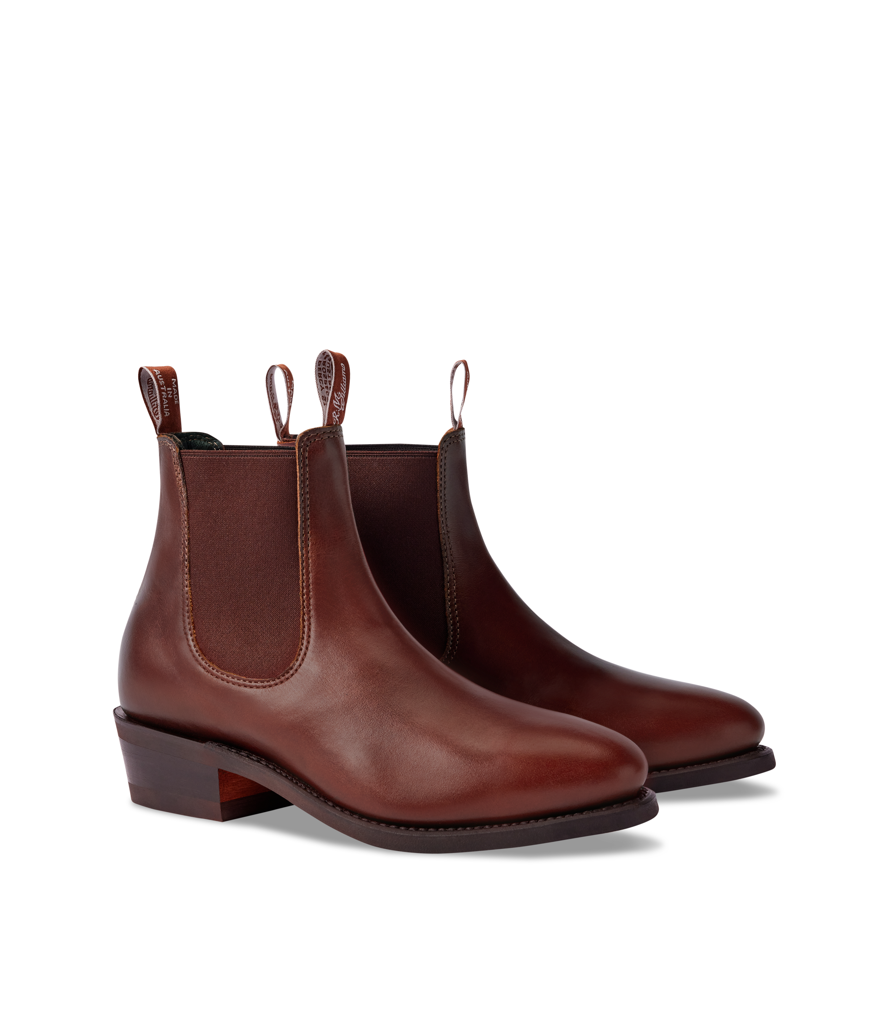 Lady Yearling boot mid brown pull-up leather