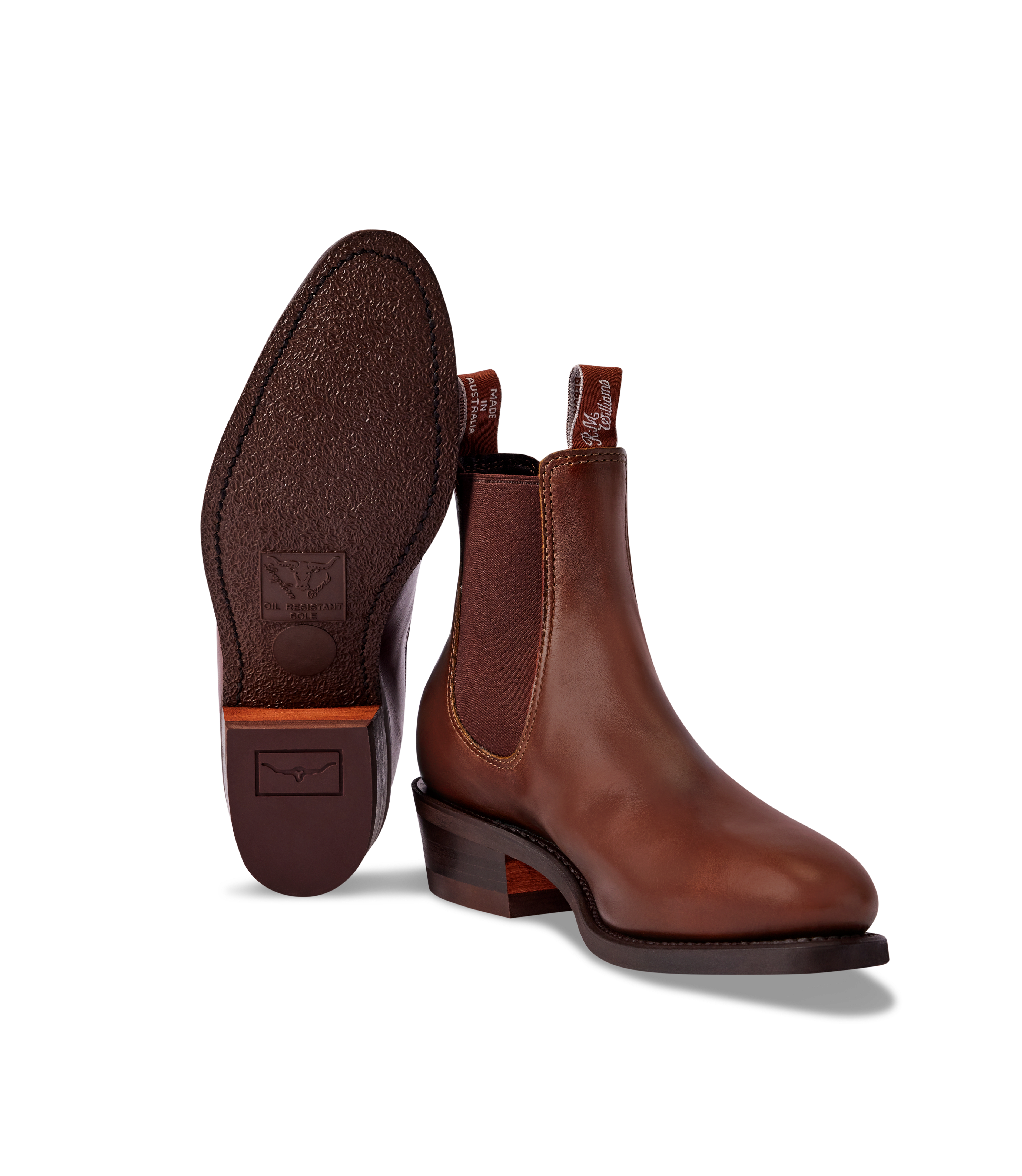 Lady Yearling boot mid brown pull-up leather