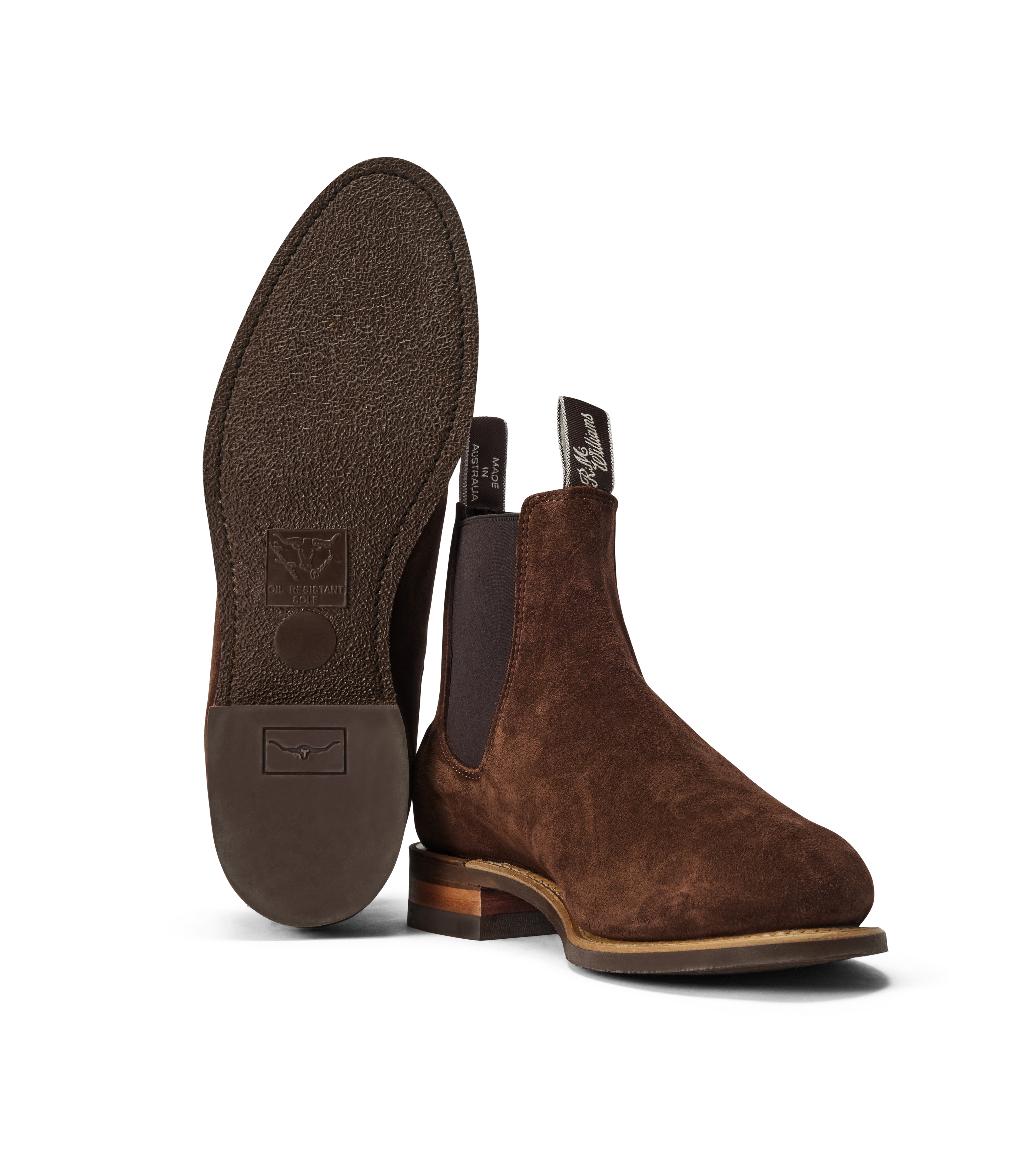 Turnout boot brown suede leather