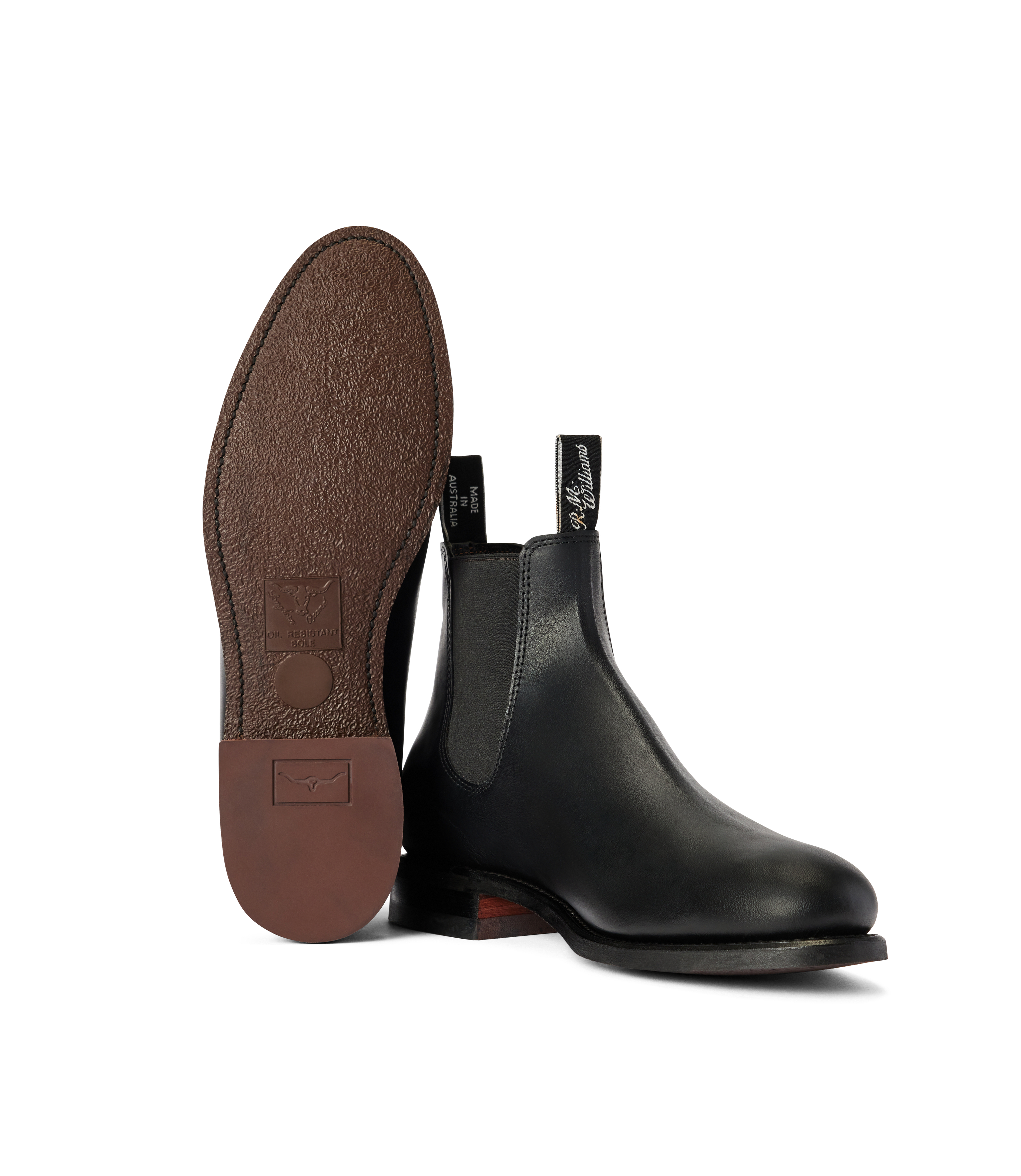 Turnout boot black yearling leather