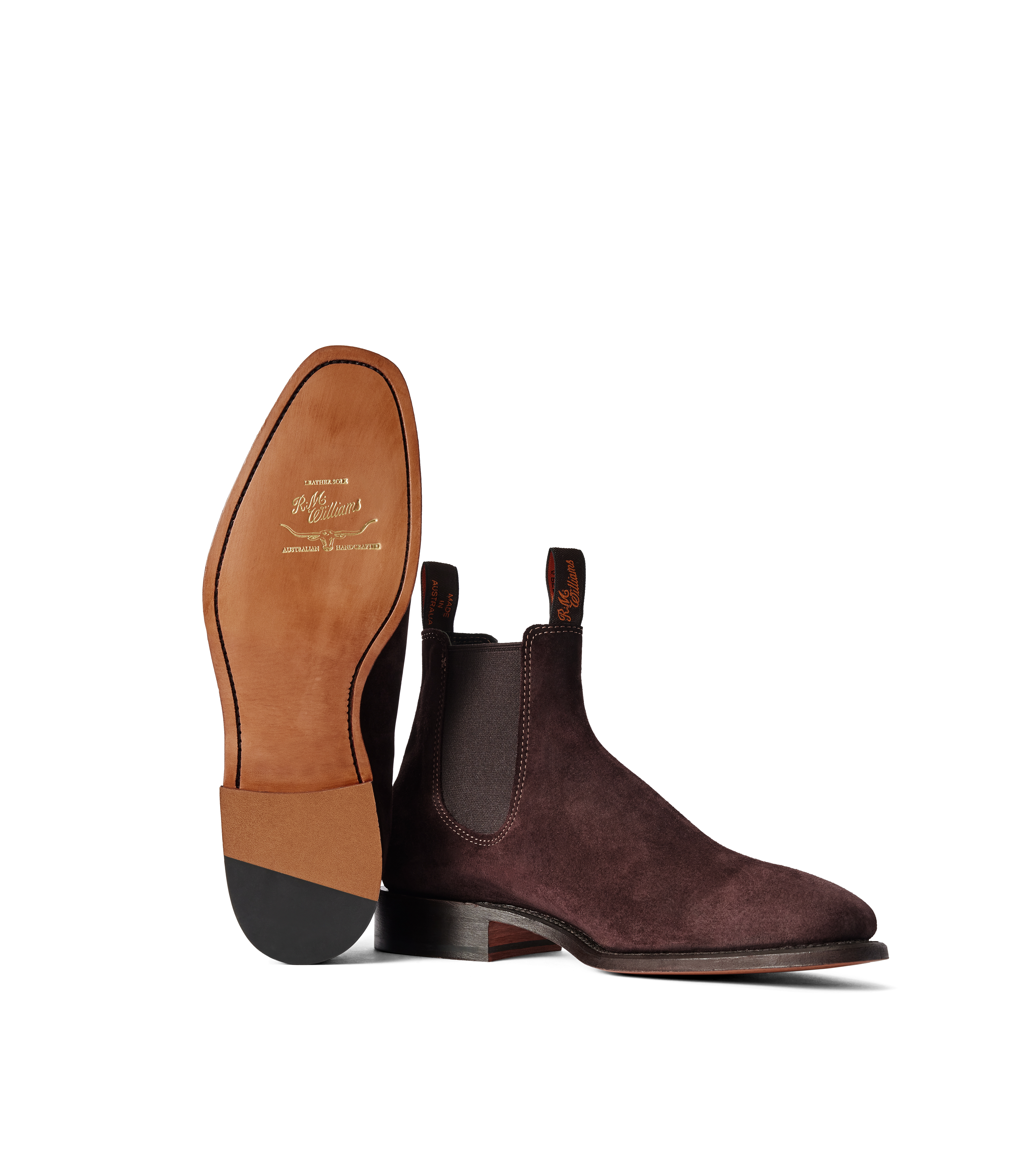 Heritage Craftsman boot blackberry suede leather
