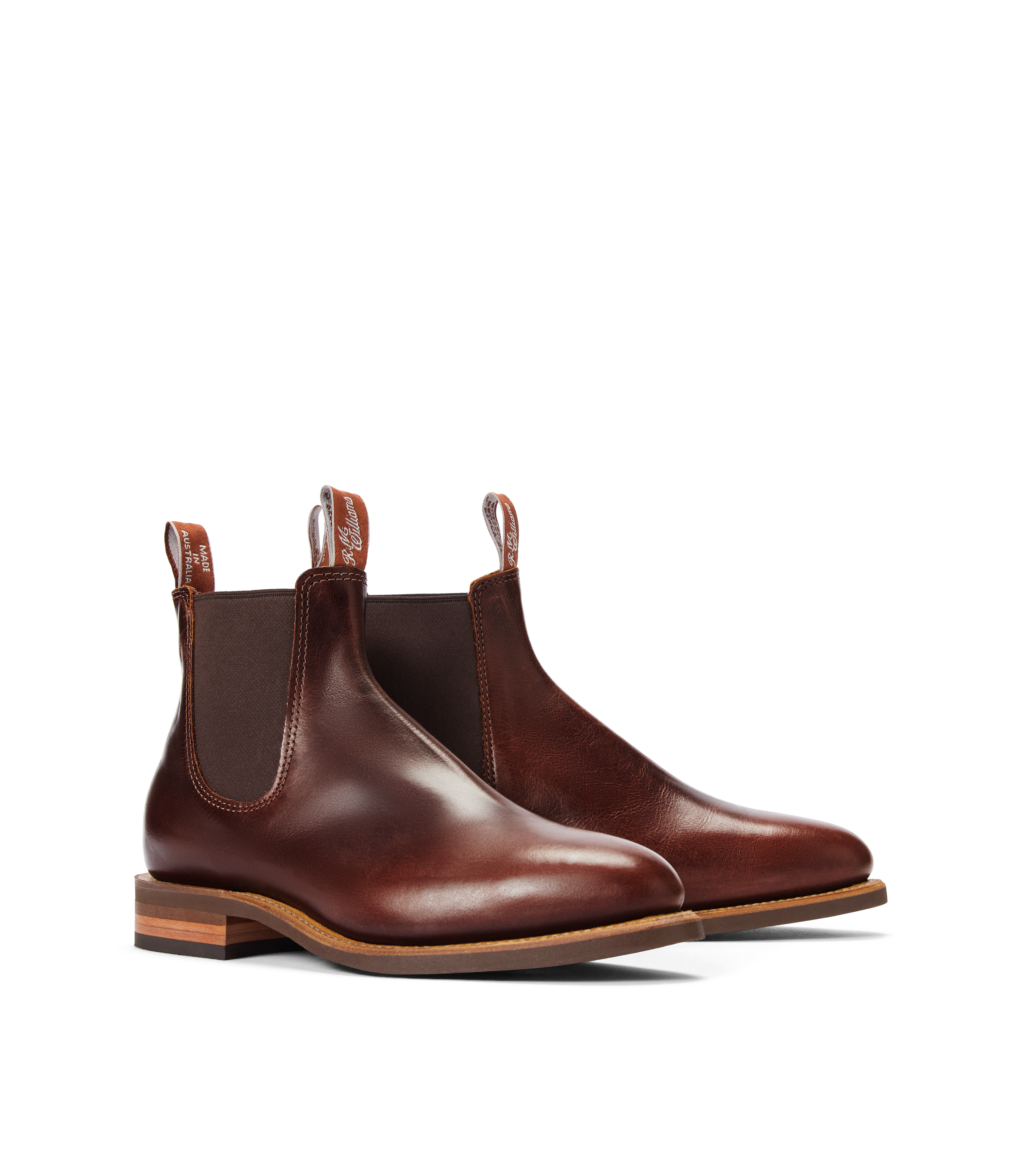 Moriarty boot mid brown pull-up leather