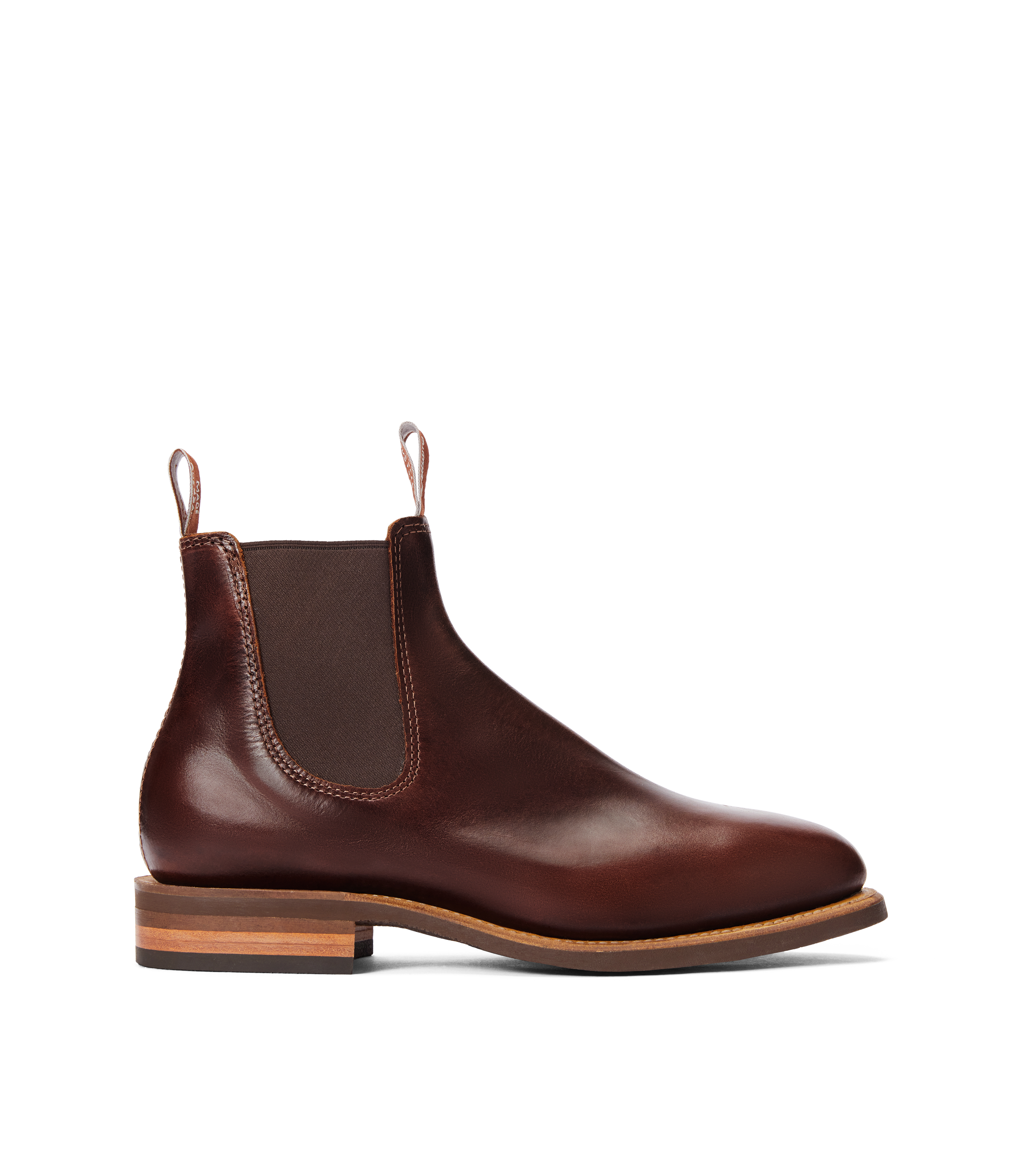 Moriarty boot mid brown pull-up leather