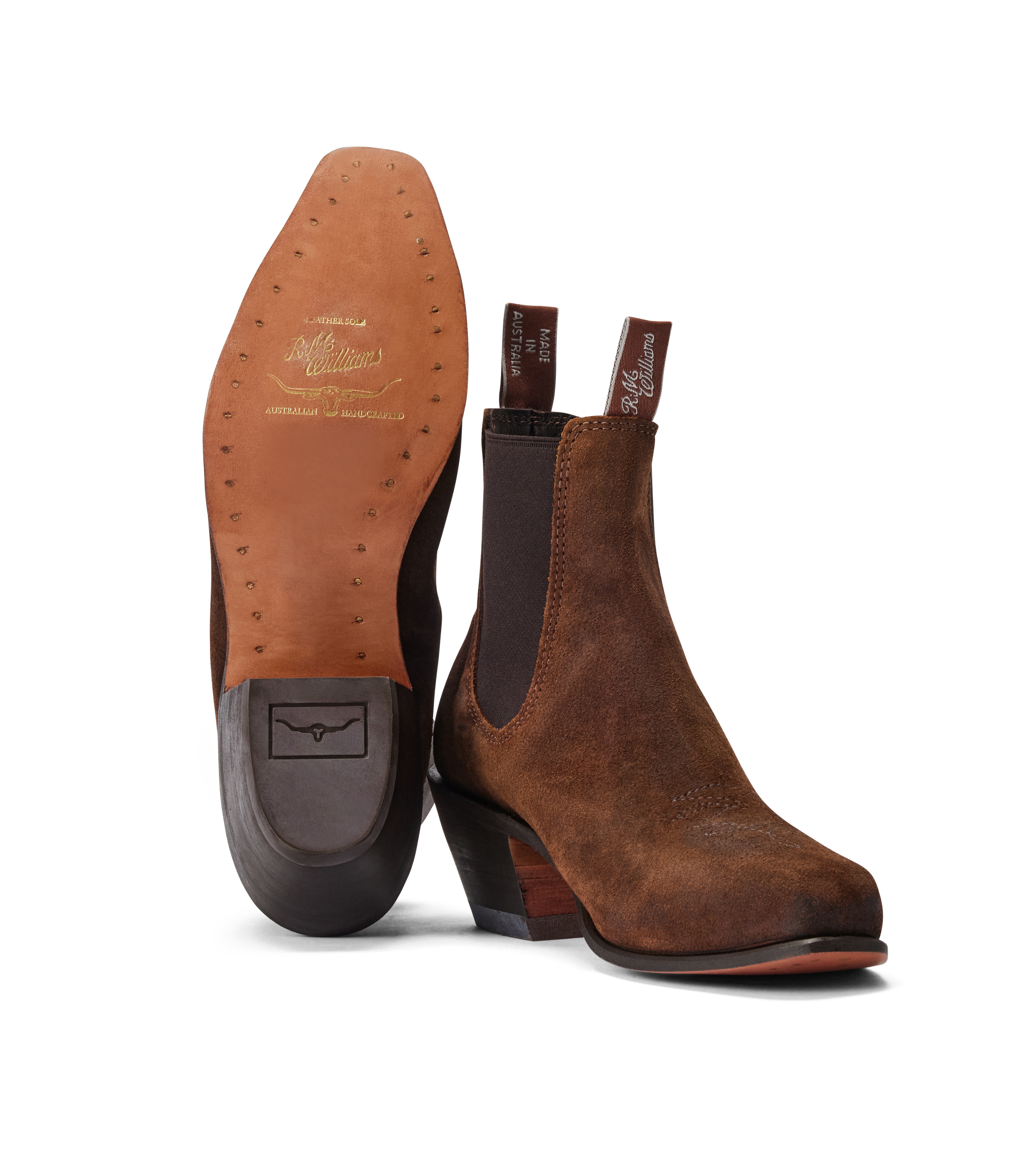 Santa Fe boot ginger waxed suede leather