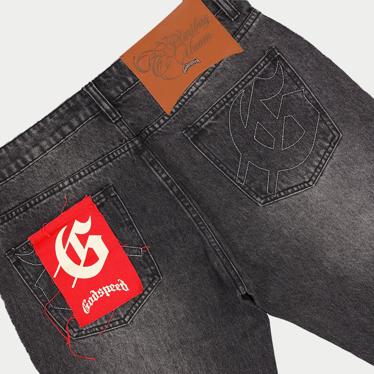 Godspeed Og Logo Flared Denim (Grey Wash)