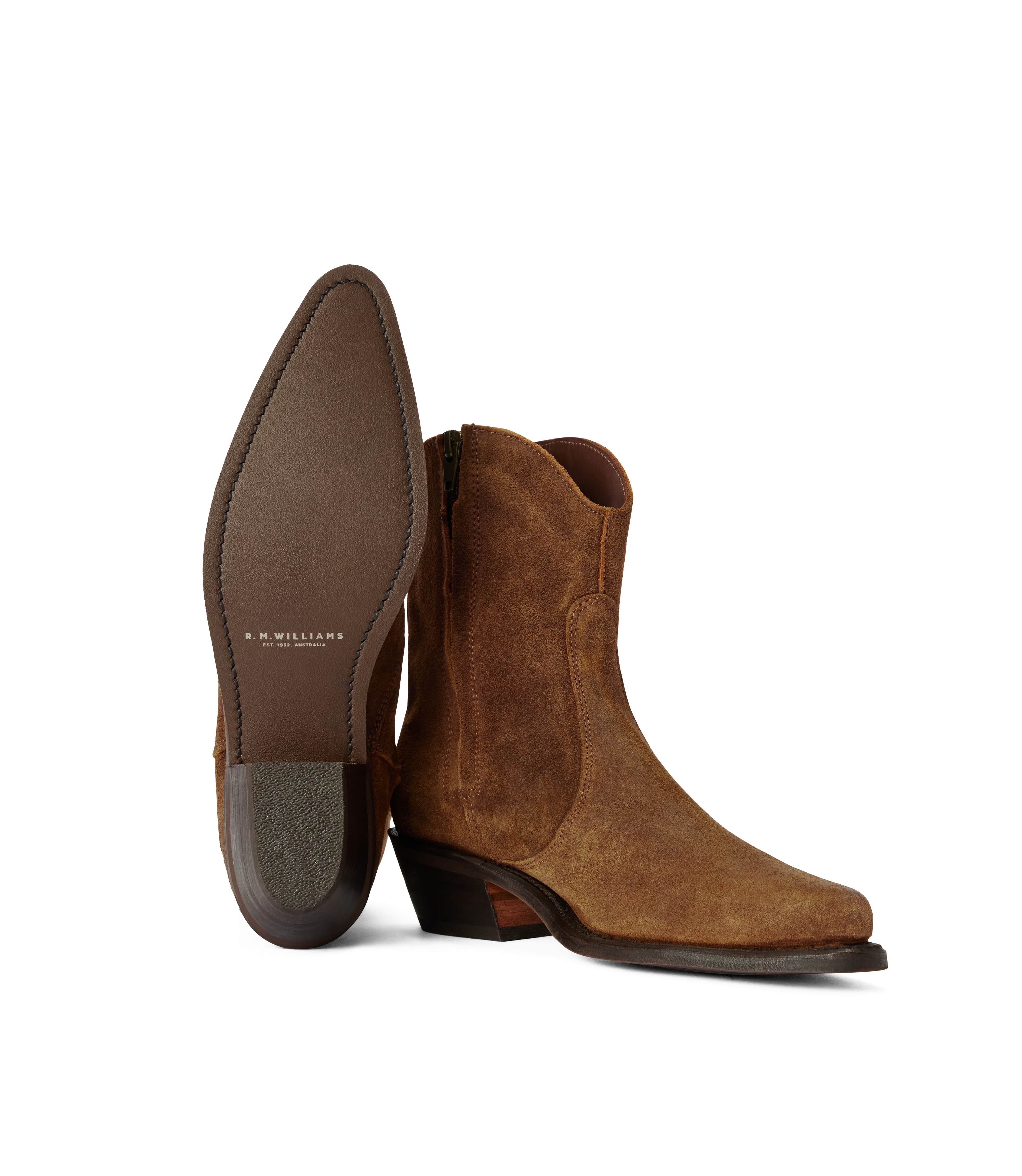 Etta boot ginger waxed suede leather