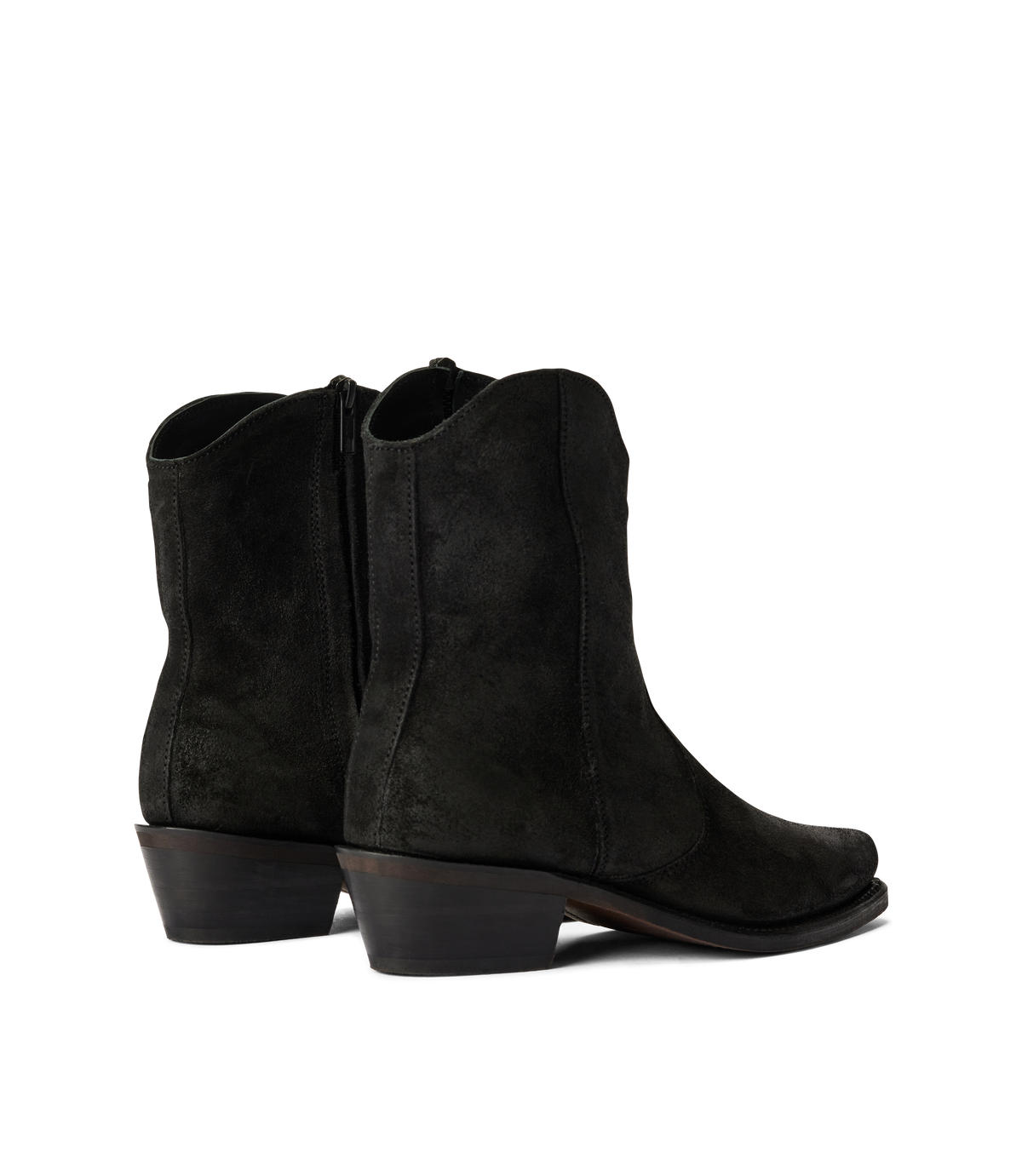 Etta boot black waxed suede leather