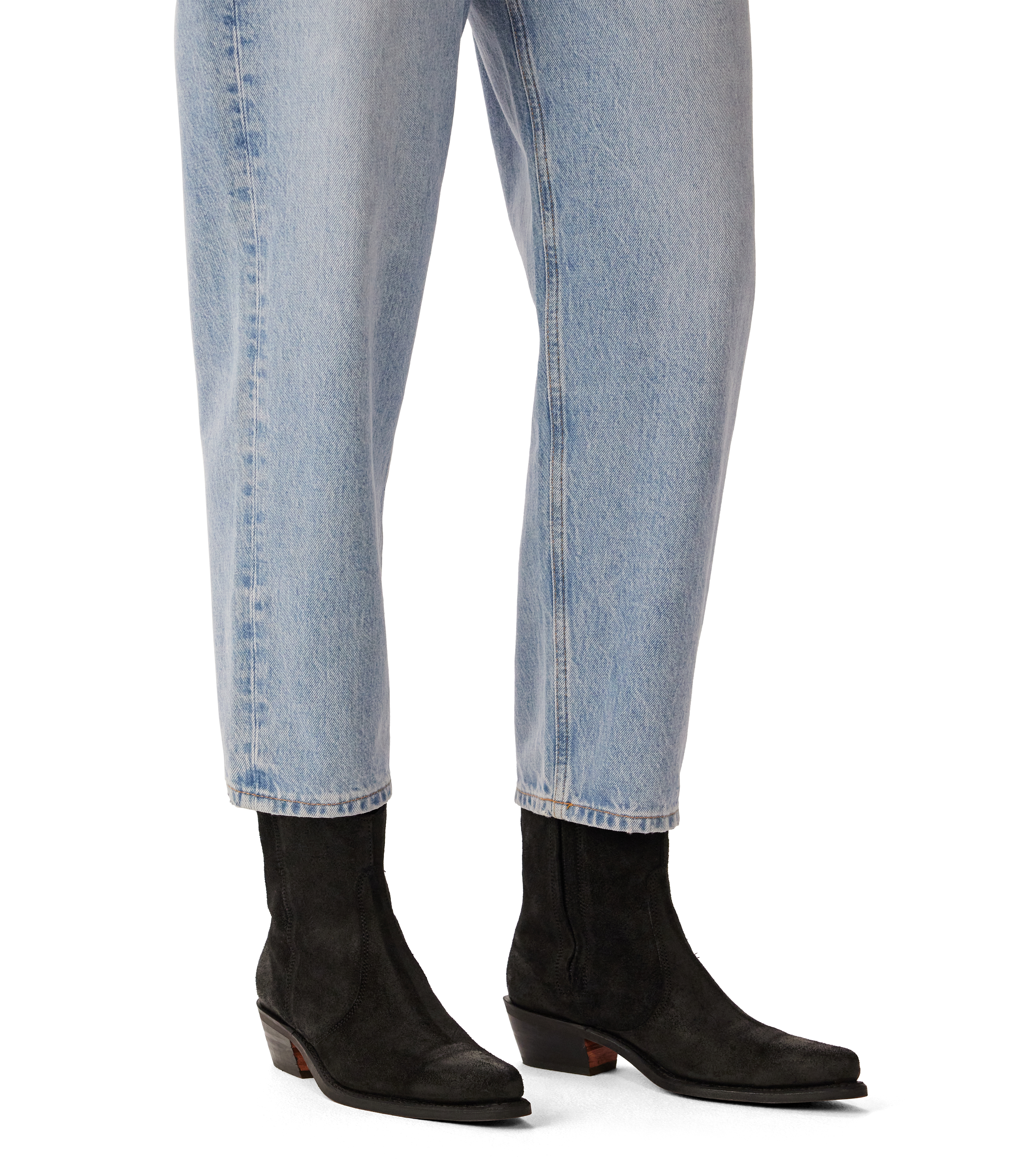 Etta boot black waxed suede leather