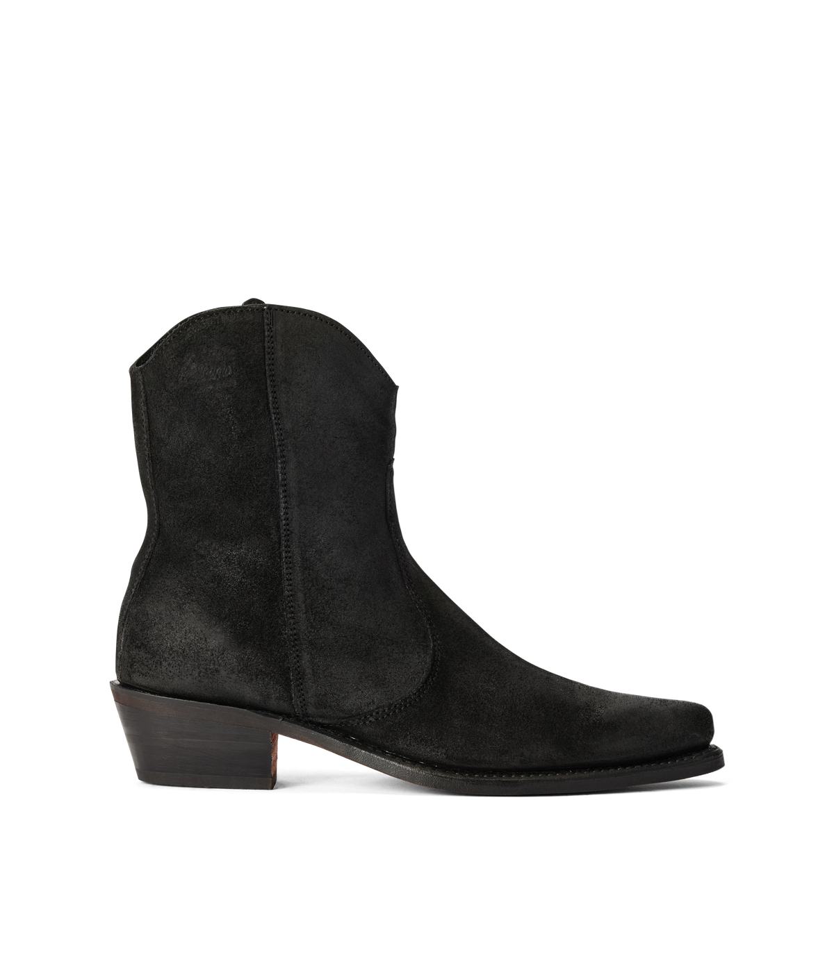 Etta boot black waxed suede leather