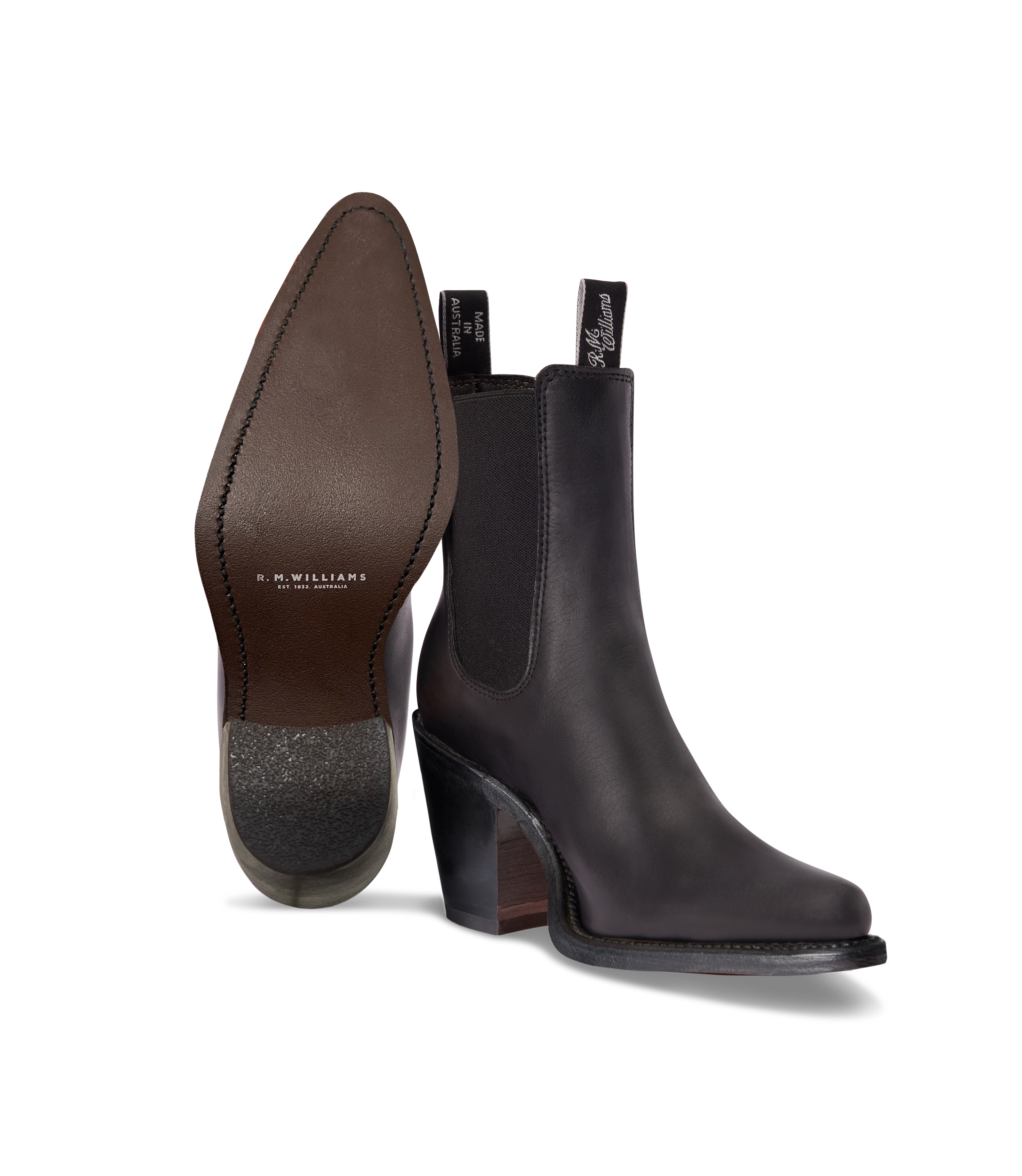 Maya boot ebony aniline leather