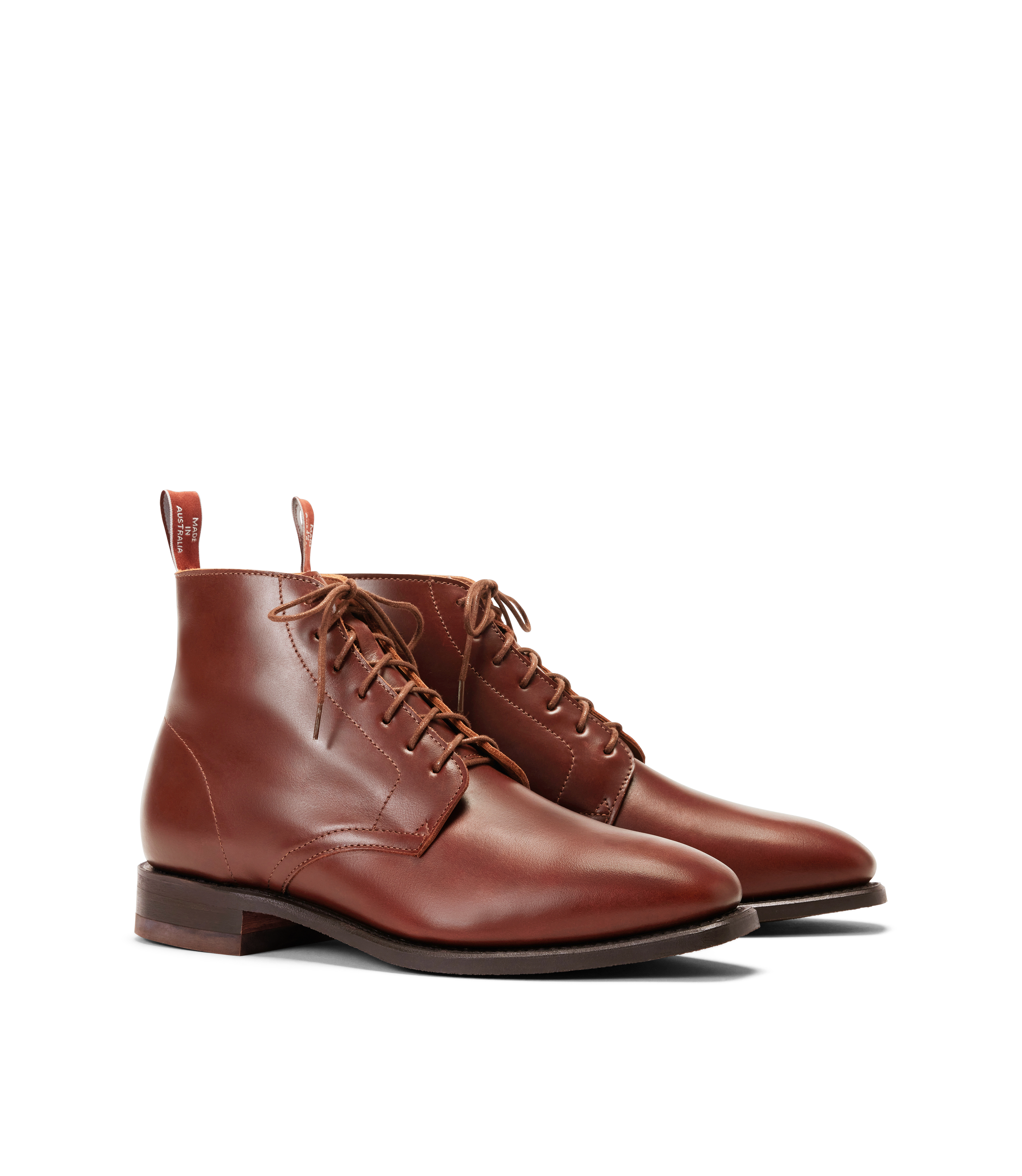 Craftsman Lace boot dark tan waxy pull-up leather