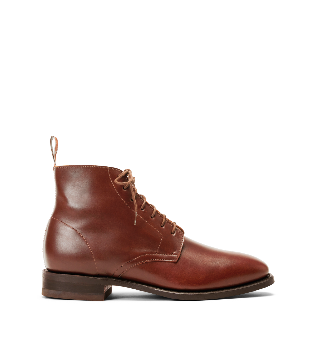 Craftsman Lace boot dark tan waxy pull-up leather