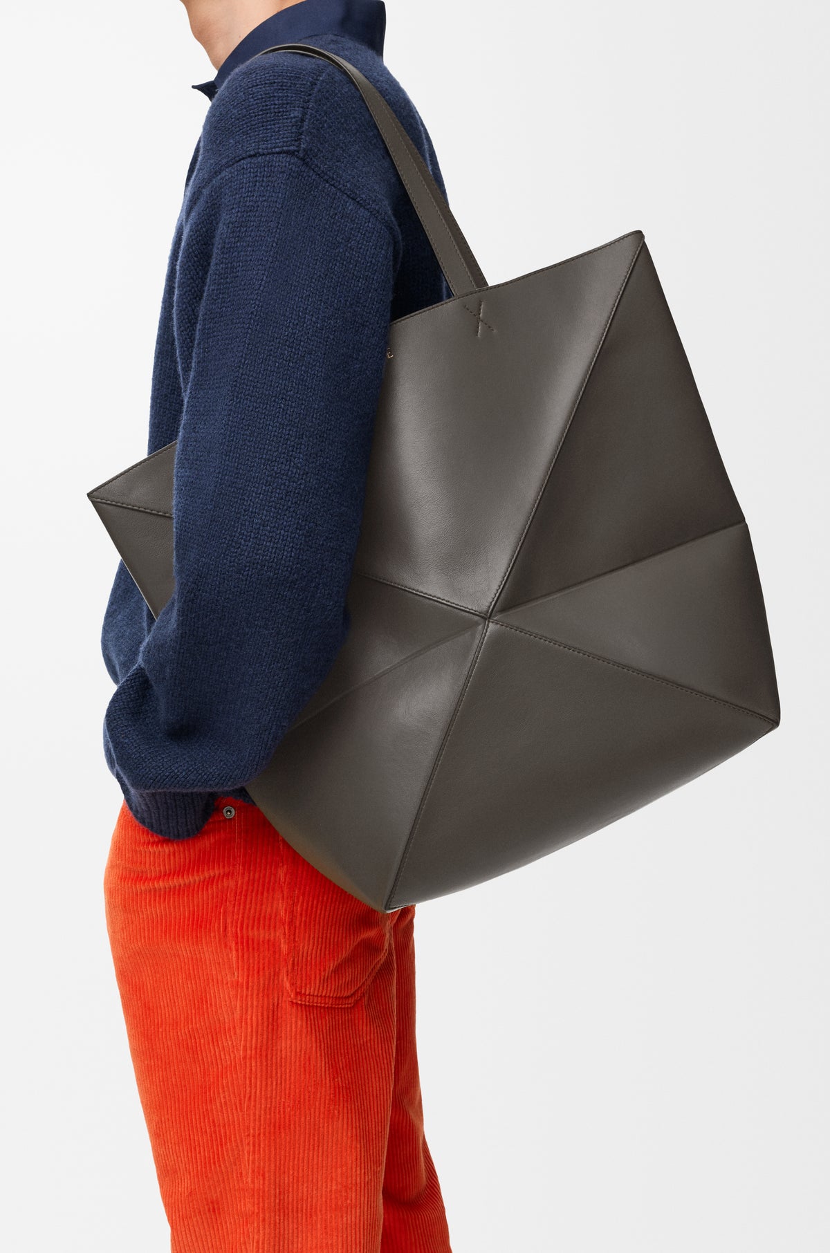 Loewe XL Puzzle Fold tote in shiny calfskin