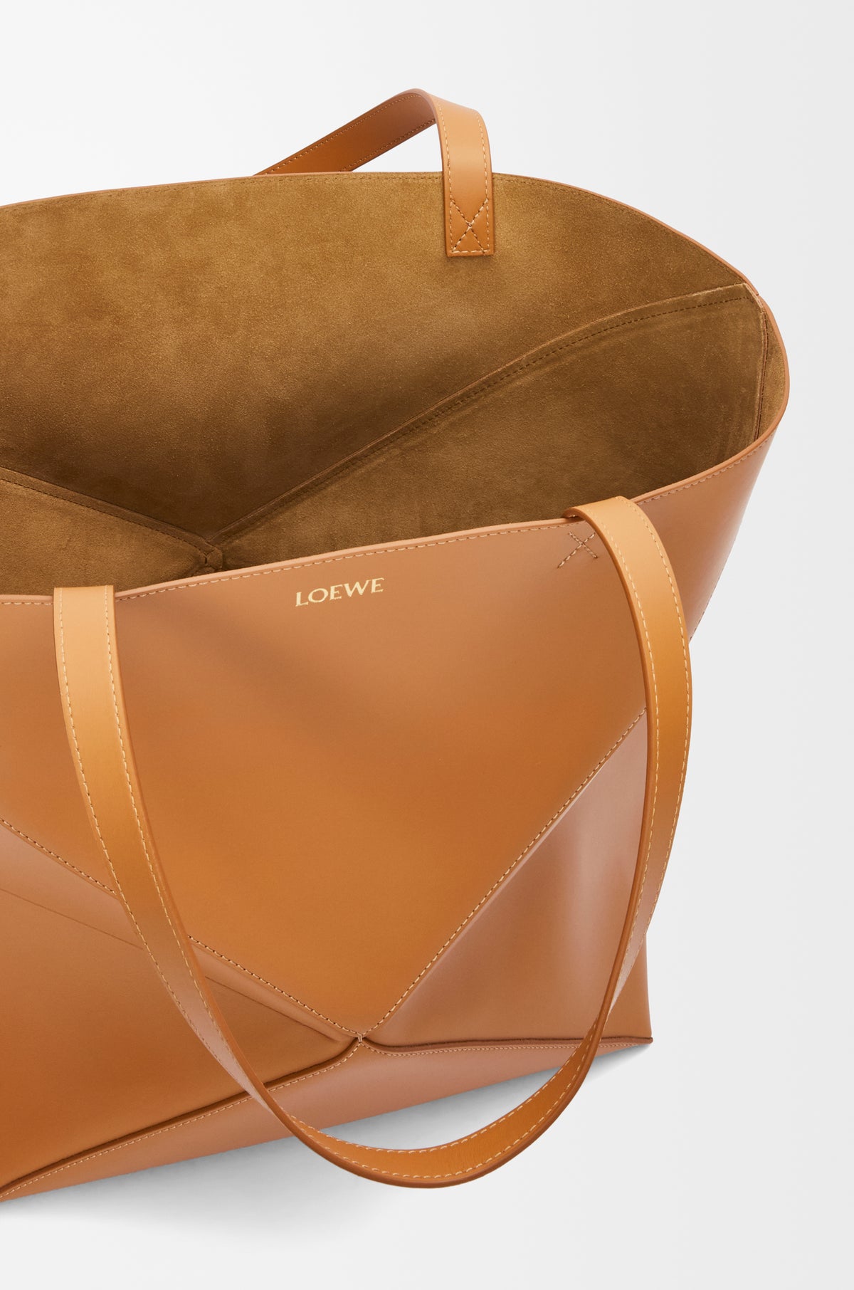 Loewe XL Puzzle Fold tote in shiny calfskin