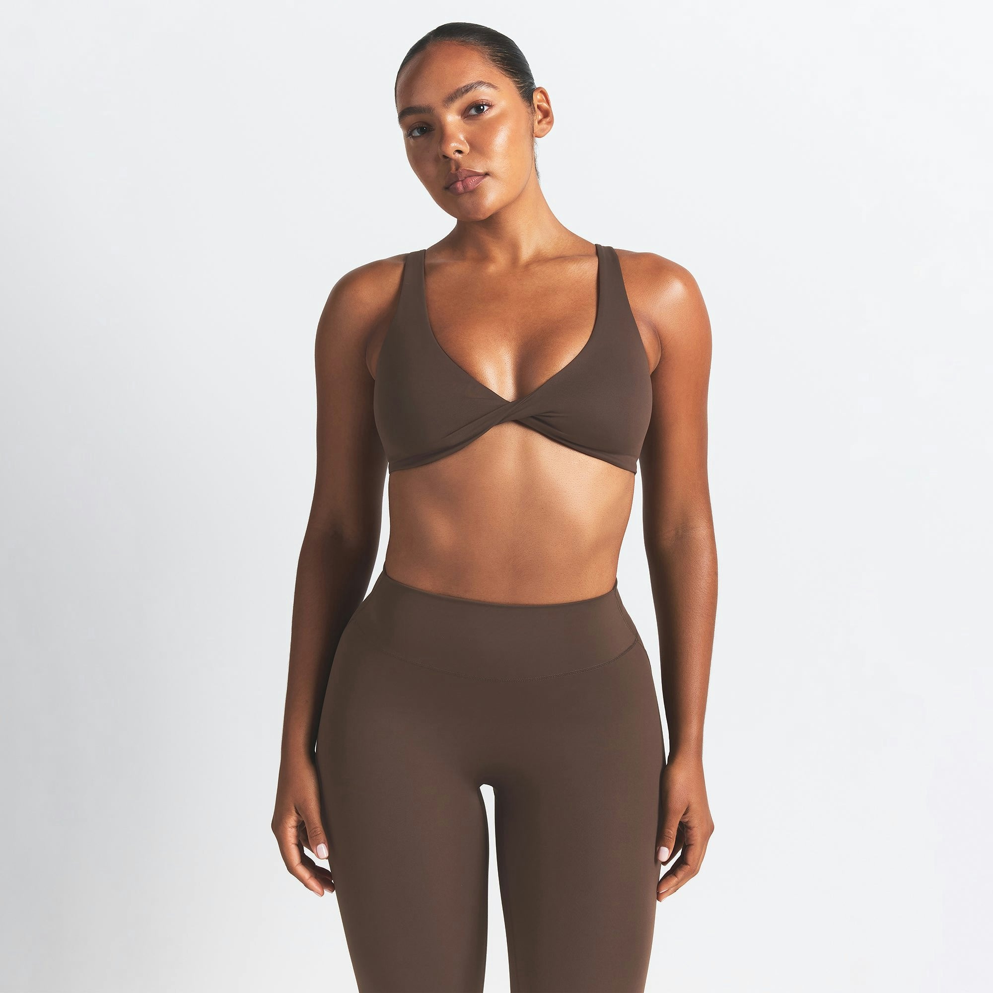 Skims Nikeskims Matte Twist-Front Bra Dark Sepia