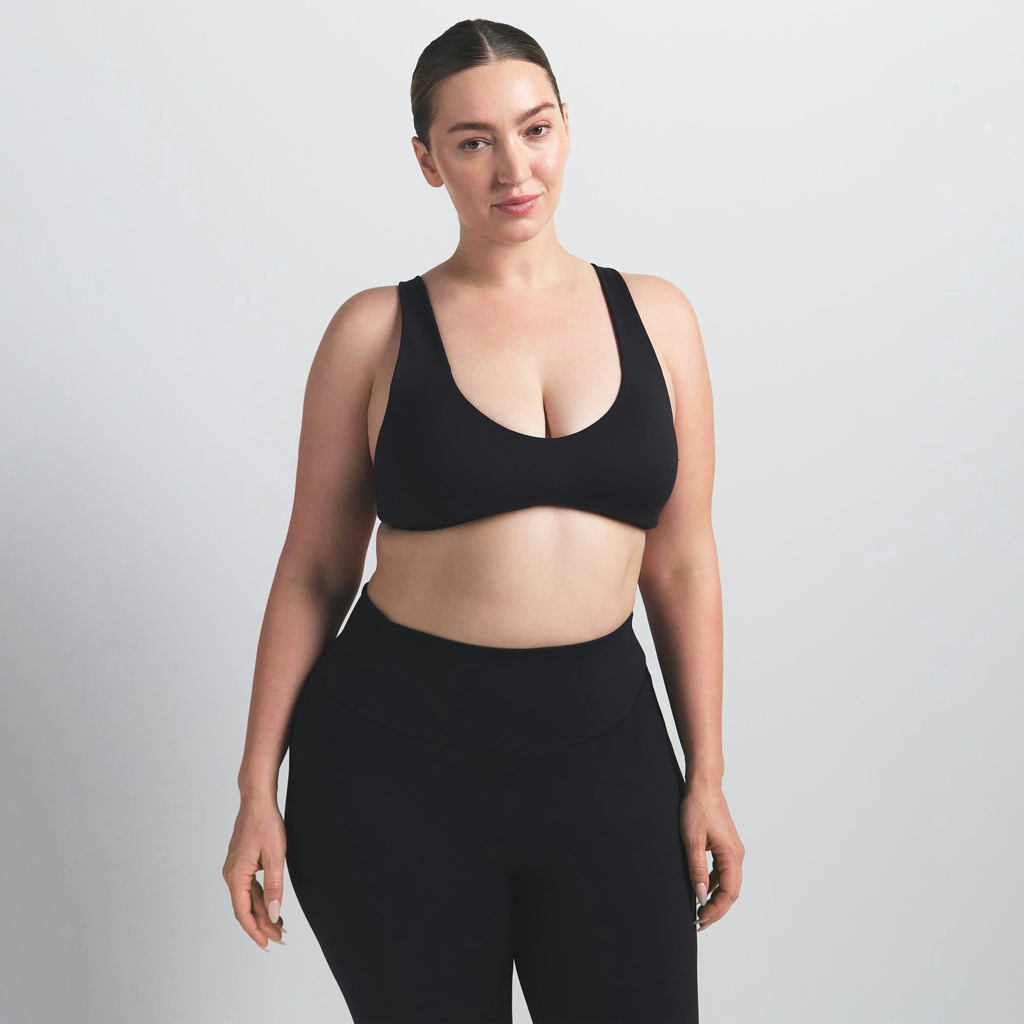 Skims Nikeskims Matte Shaping Scoop Bra Obsidian