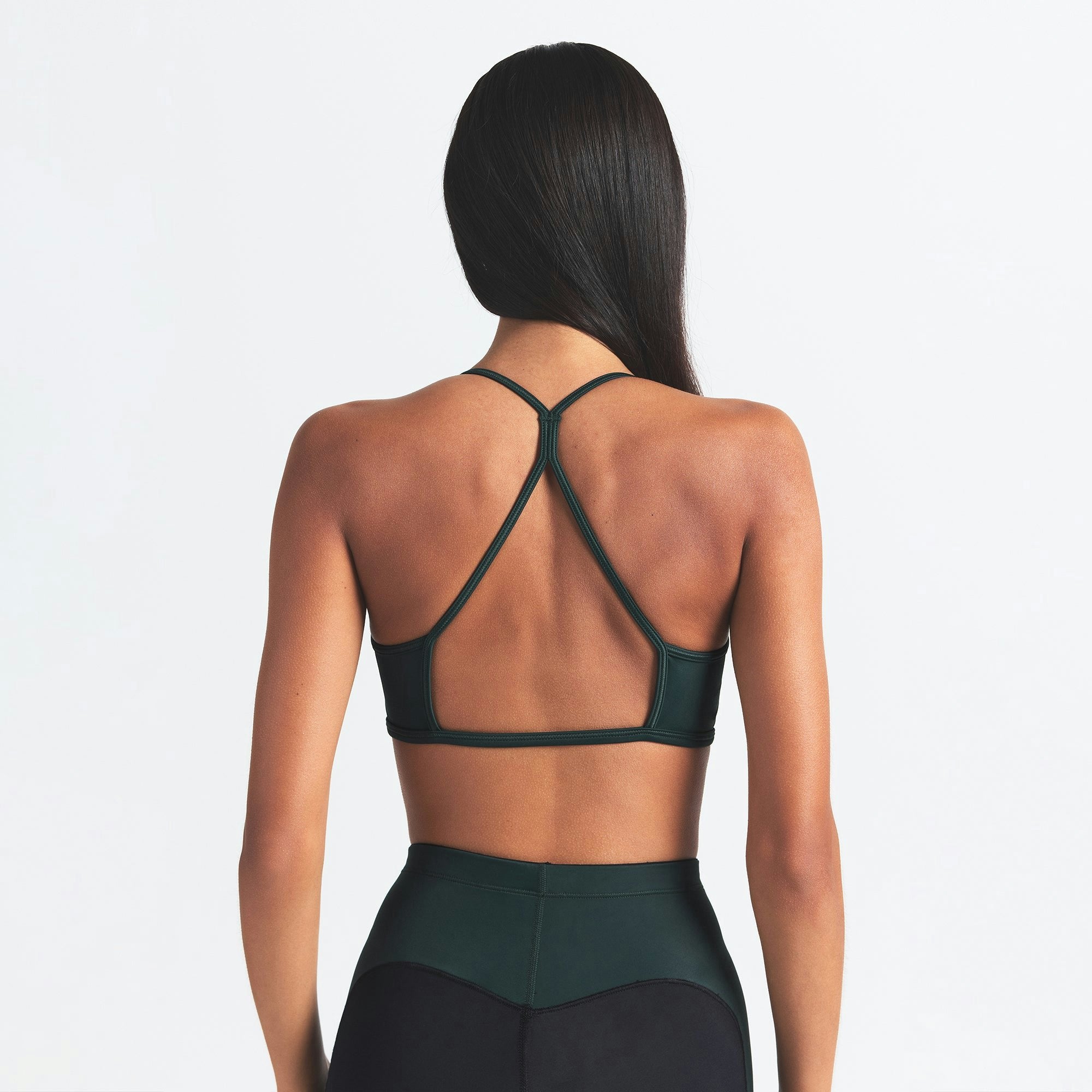 Skims Nikeskims Shine Micro Scoop Bra Obsidian And Dark Teal