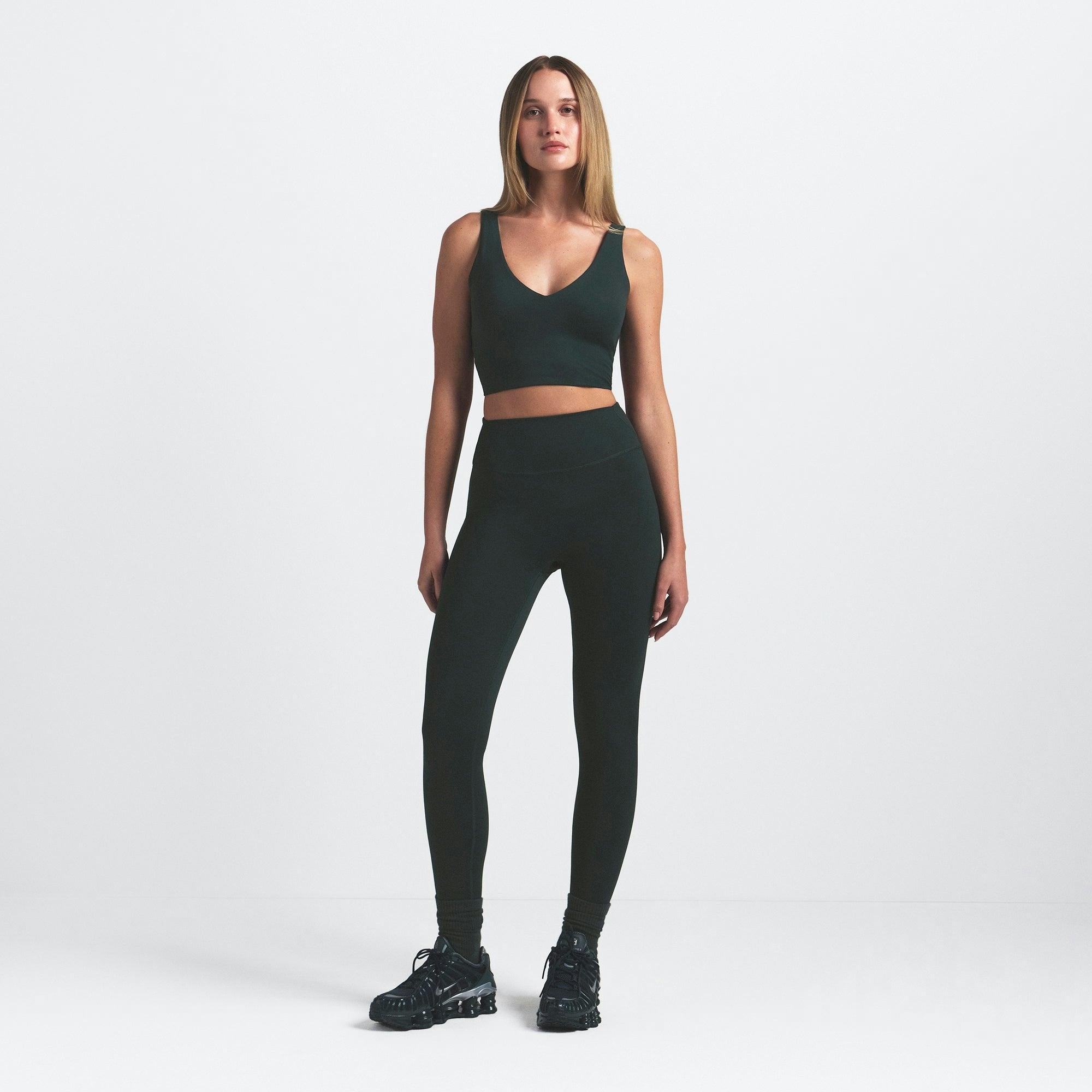 Skims Nikeskims Matte V-Neck Bra Top Dark Teal