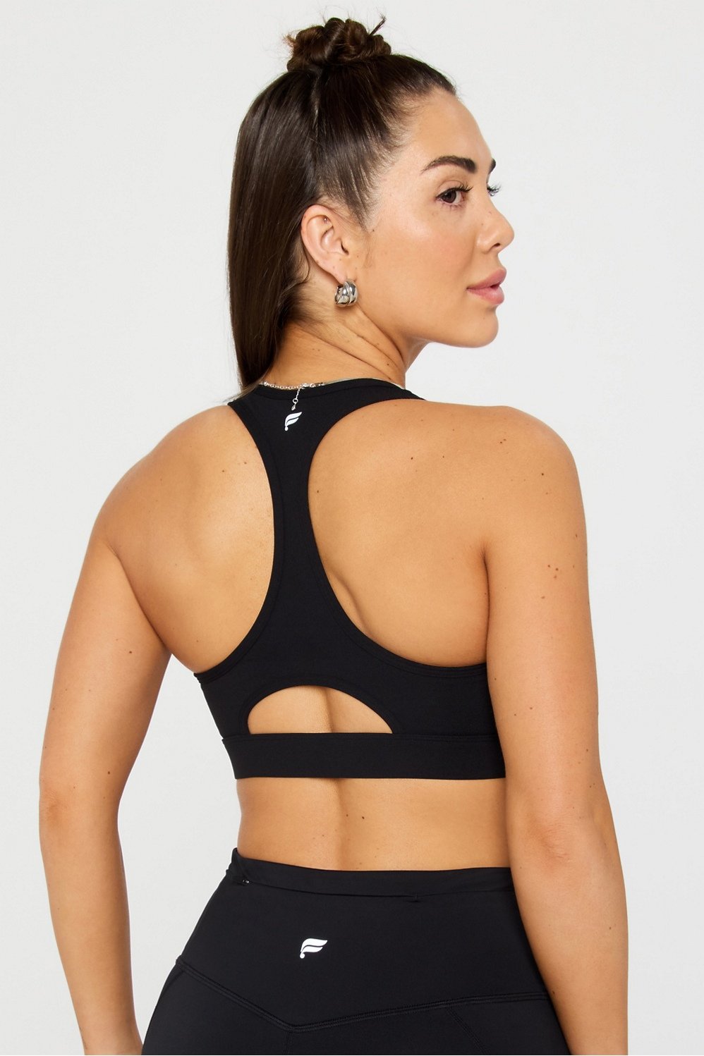 Fabletics Essential Front Zip Medium Impact Sports Bra