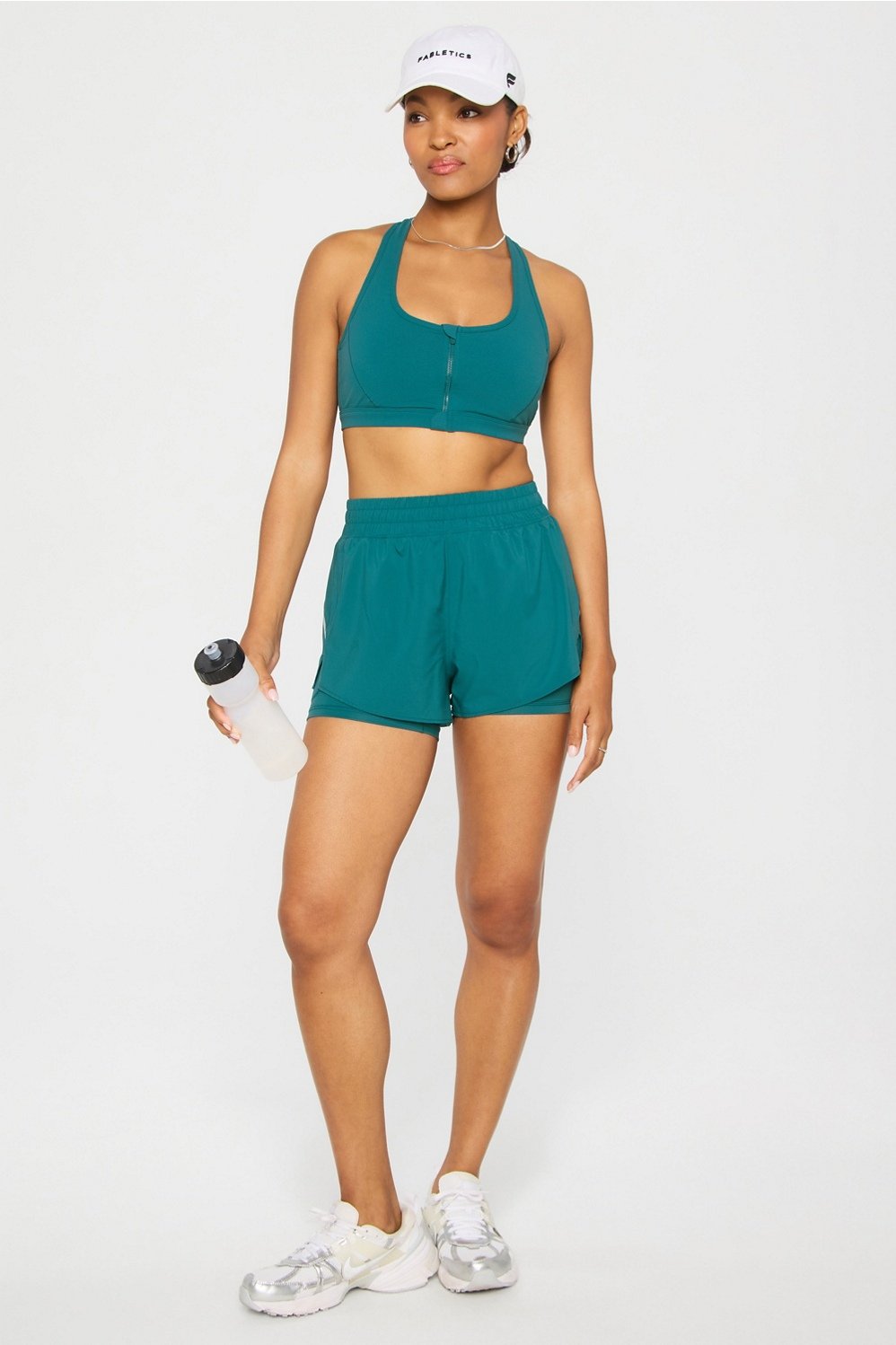 Fabletics Essential Front Zip Medium Impact Sports Bra