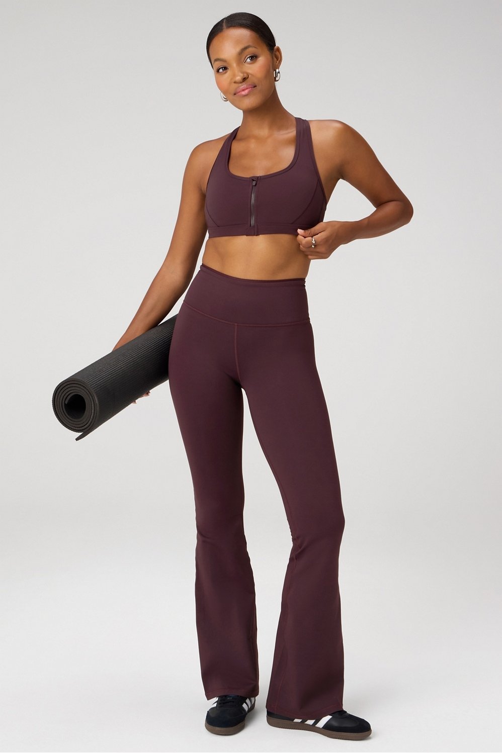 Fabletics Essential Front Zip Medium Impact Sports Bra