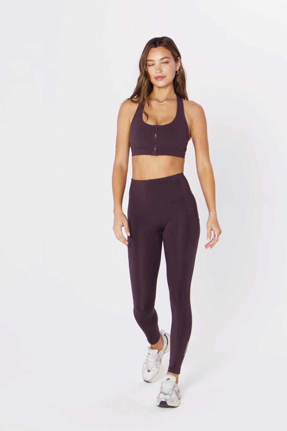 Fabletics Essential Front Zip Medium Impact Sports Bra
