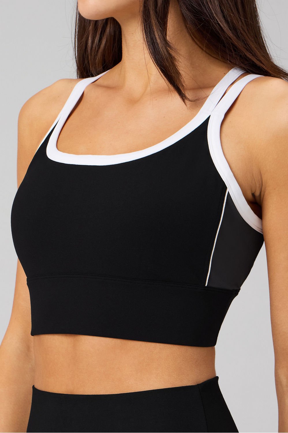 Fabletics Principal Color Block Longline Medium Impact Bra