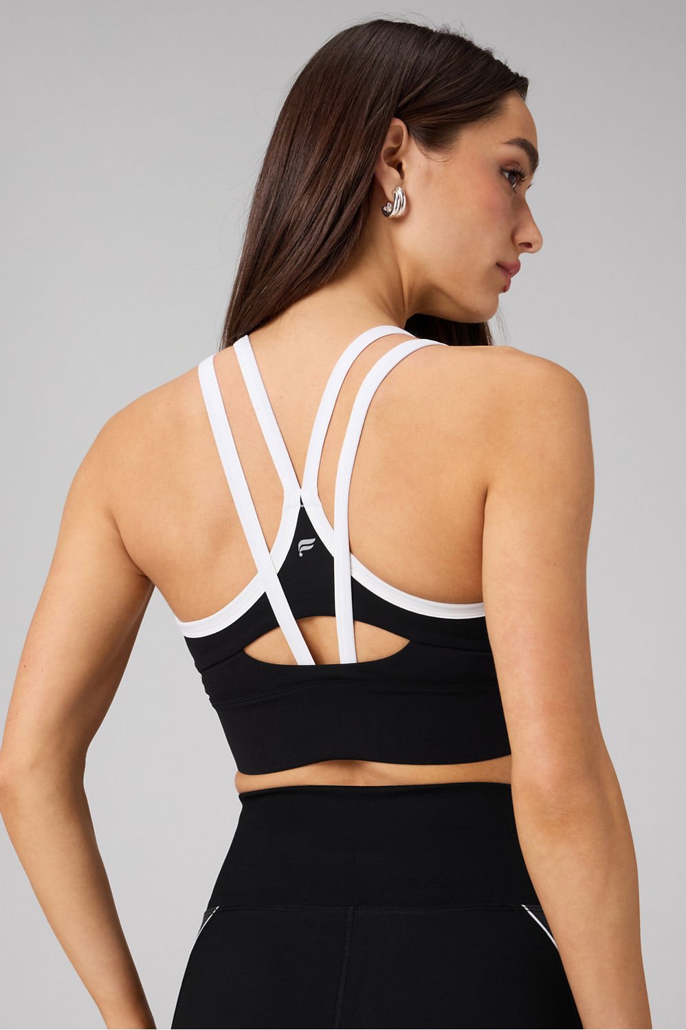 Fabletics Principal Color Block Longline Medium Impact Bra