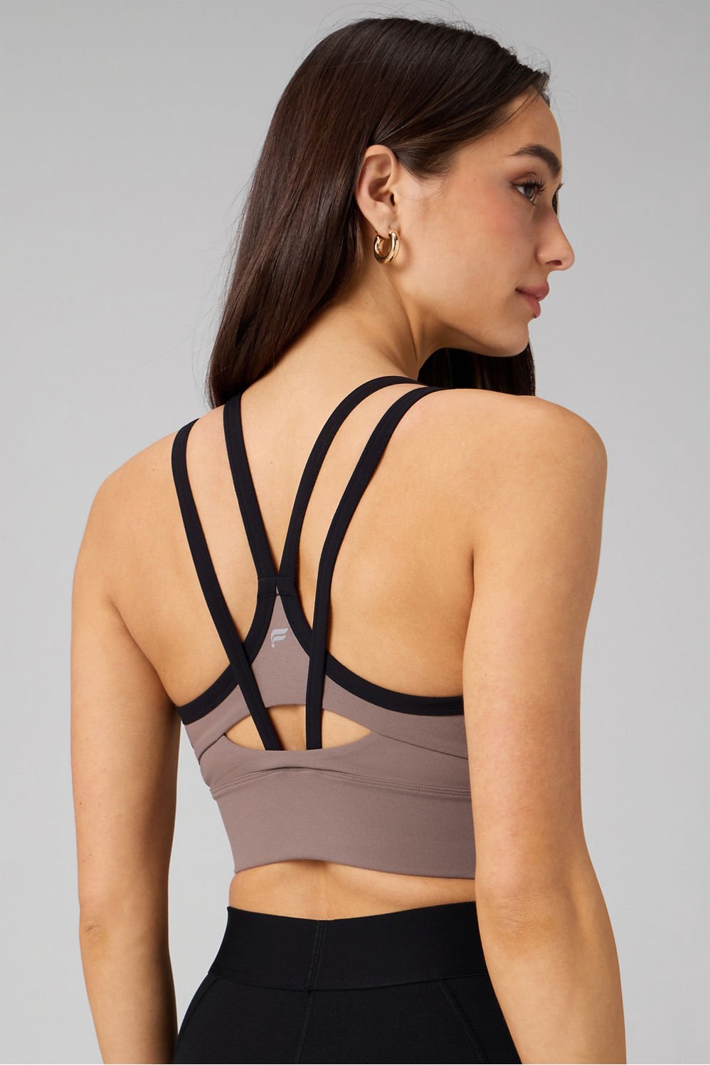 Fabletics Principal Color Block Longline Medium Impact Bra