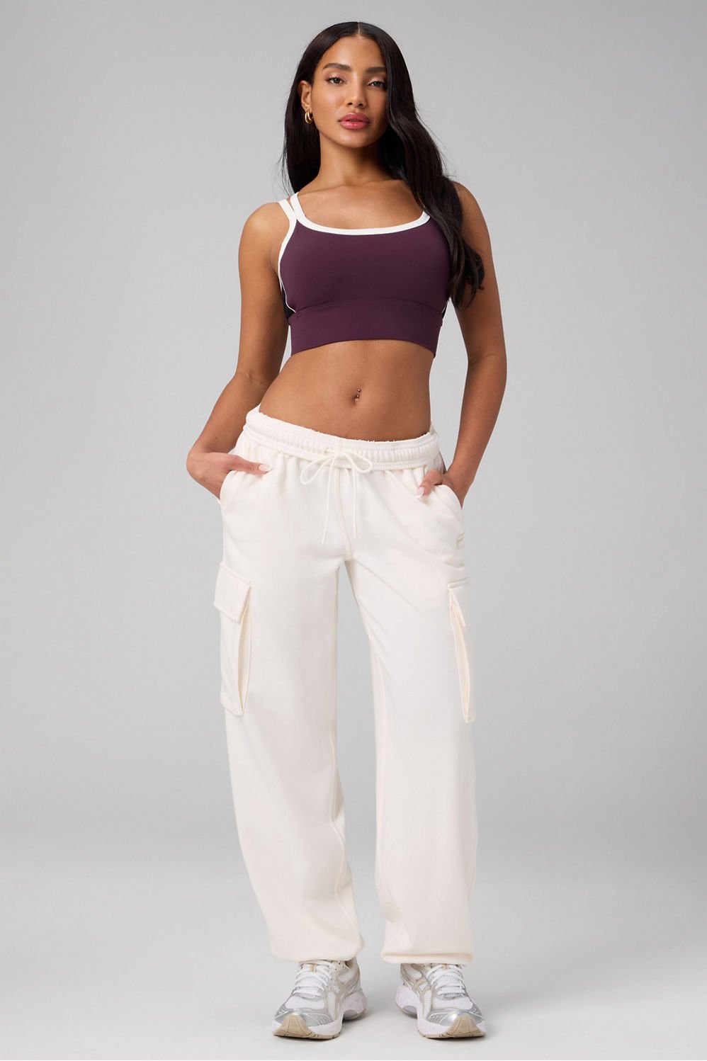 Fabletics Principal Color Block Longline Medium Impact Bra
