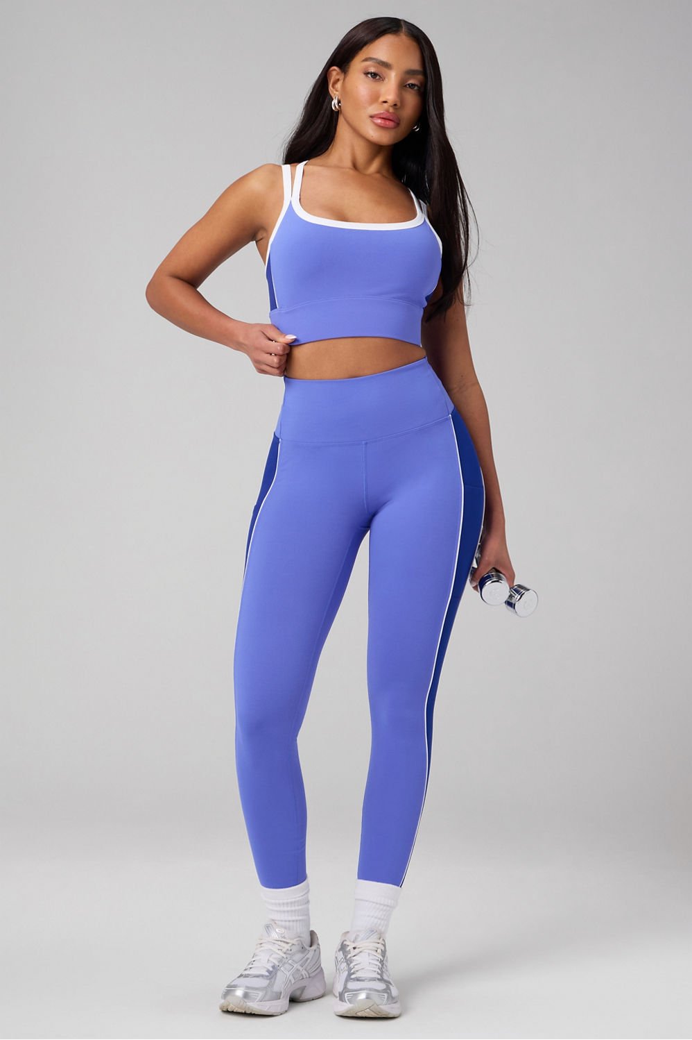 Fabletics Principal Color Block Longline Medium Impact Bra