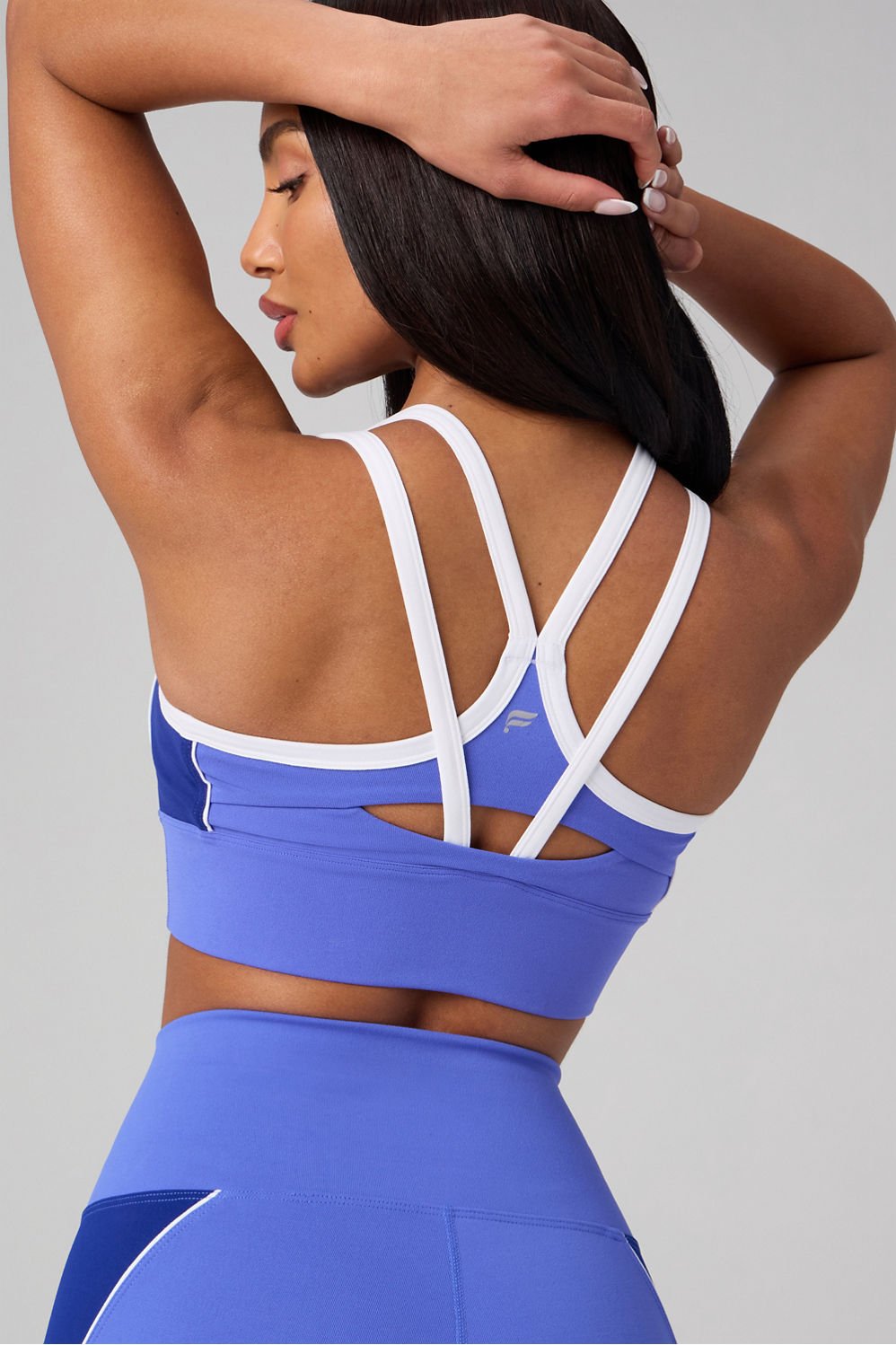 Fabletics Principal Color Block Longline Medium Impact Bra