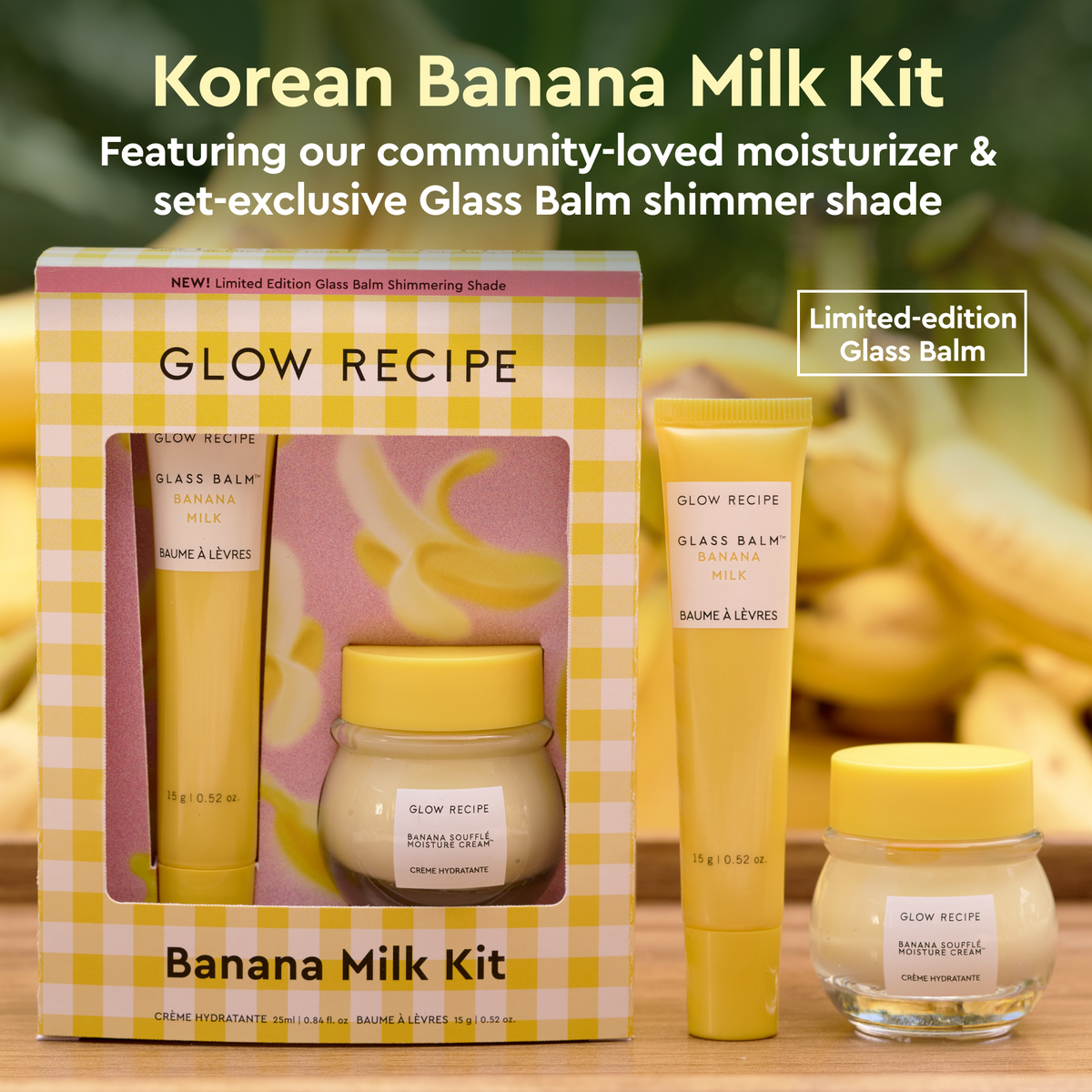Glow Recipe Banana Moisturizing Cream & Shimmer Lip Treatment Duo