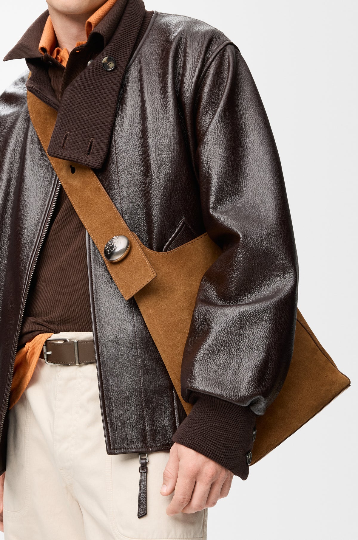 Loewe Large Pebble bucket bag in suede calfskin