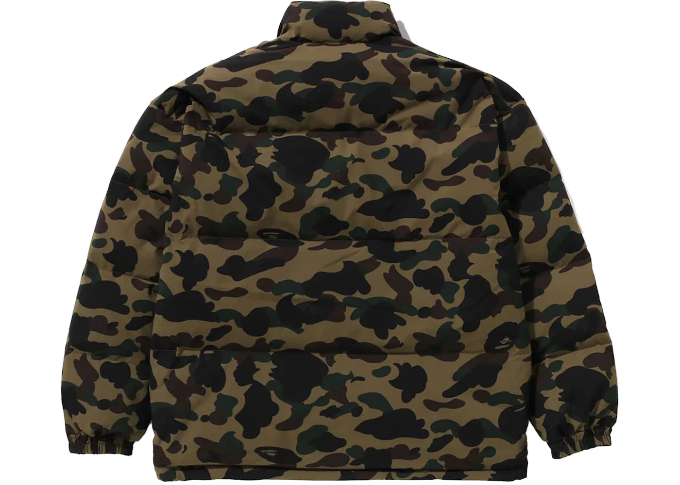bape 1st camo reversible down jacket green