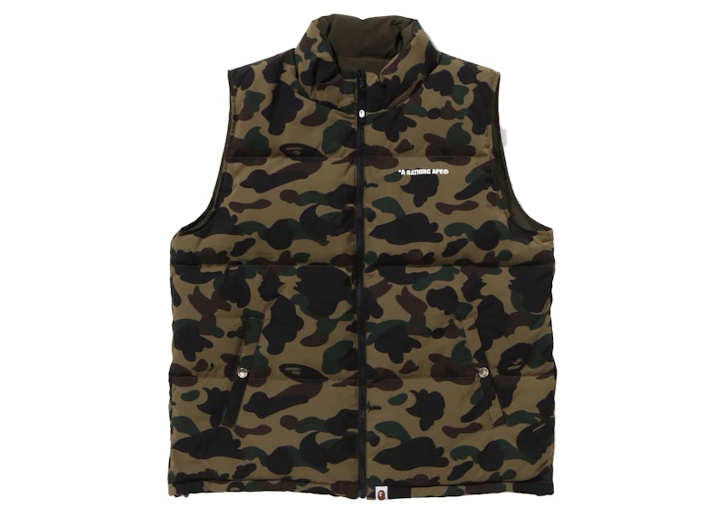 Bape 1St Camo Reversible Down Vest (Fw24) Green M