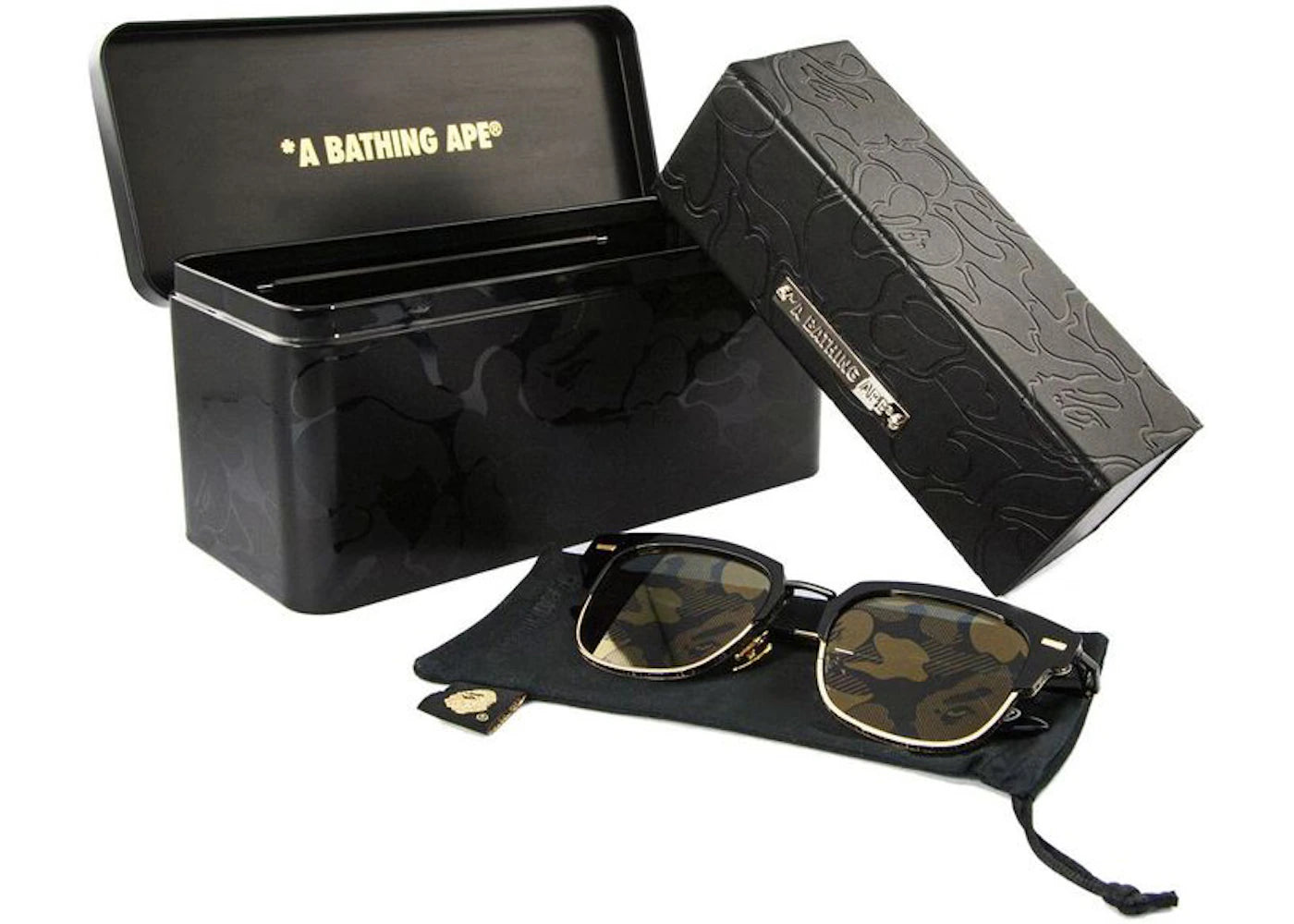 Bape 8 Sunglasses Black/Gold
