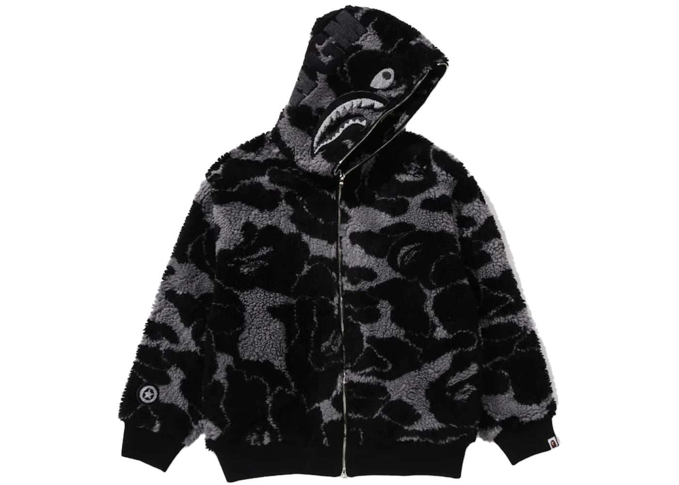 bape abc camo boa shark relaxed fit hoodie black