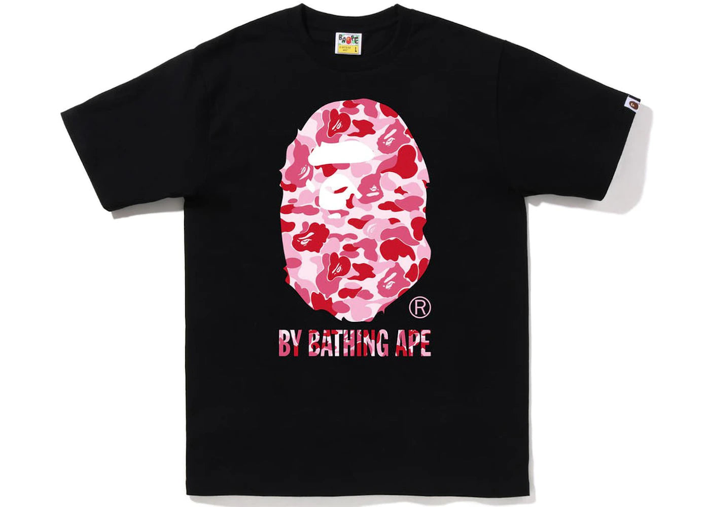 bape abc camo by bathing ape tee black/pink