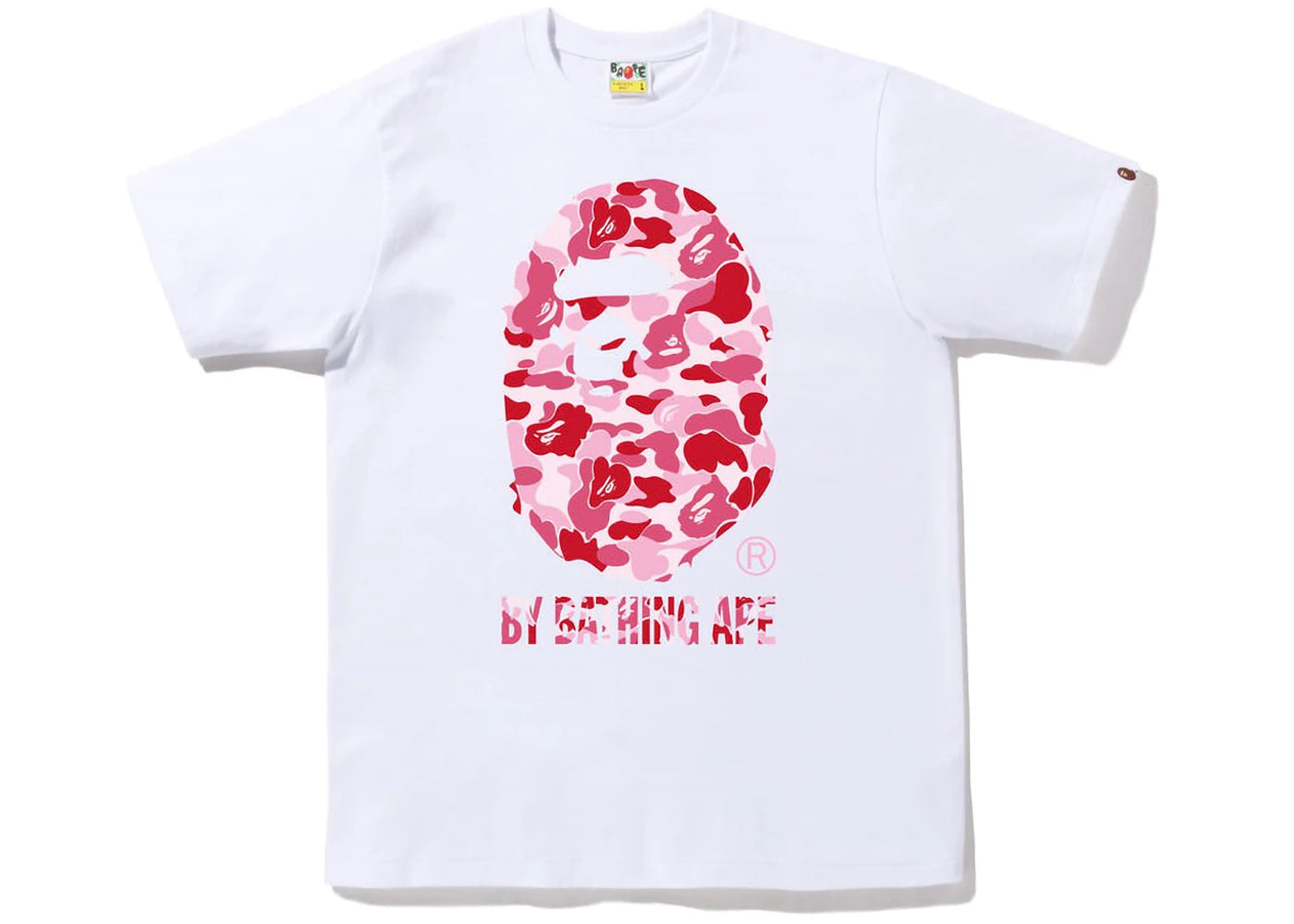 bape abc camo by bathing ape tee white/pink