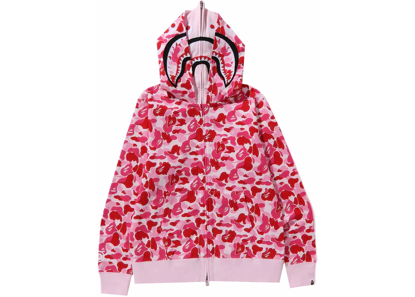 bape abc camo double shark full zip hoodie (fw23) pink